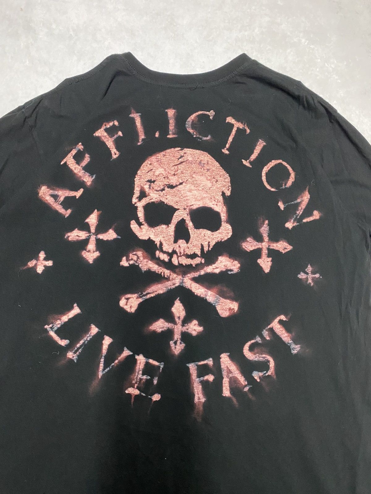 Affliction × Vintage Crazy Vintage Y2K 2000’s Affliction Skull V Neck Tee XL Size US XL / EU 56 / 4 - 5 Thumbnail