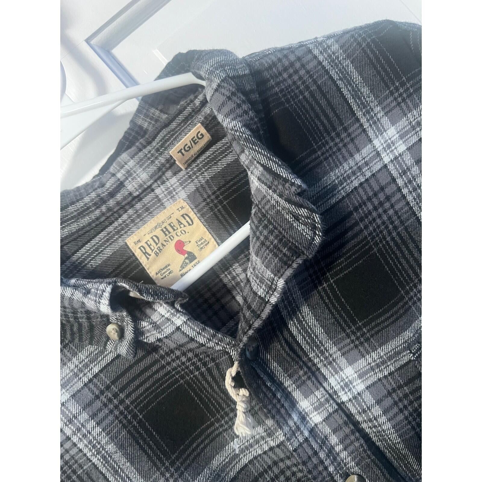 Other Red Head Brand Co Mens XL Black Plaid Flannel Shirt Size US XL / EU 56 / 4 - 1 Thumbnail