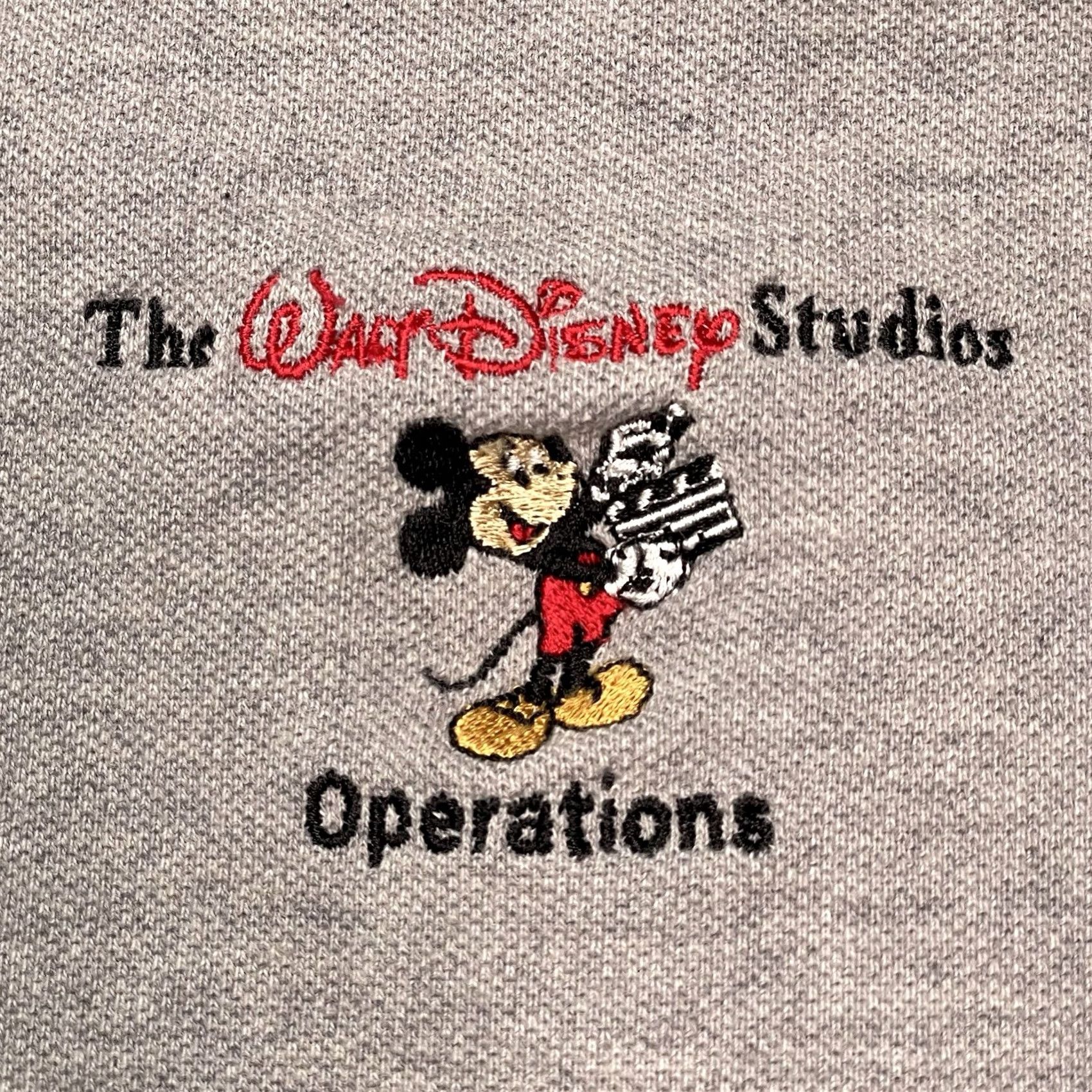 Disney VINTAGE Walt Disney Studios Polo Mens XL Gray Long Sleeve Embroidered Mickey Mouse Golf USA 1980s 1990s Mens Size US XL / EU 56 / 4 - 2 Thumbnail