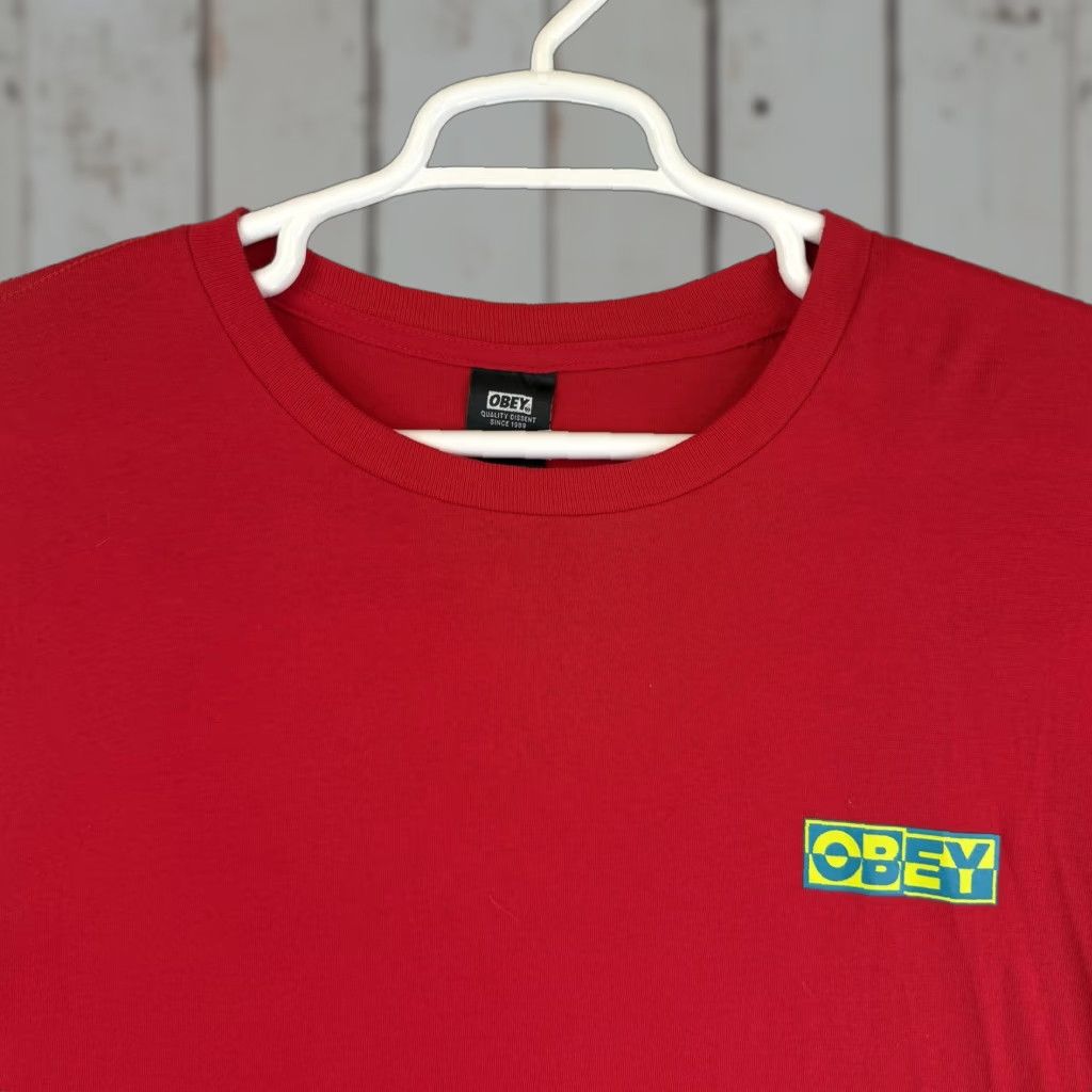 Obey OBEY Shirt Mens 2XL Red Long Sleeve Graphic Print Streetwear Logo Back Print Size US XXL / EU 58 / 5 - 1 Thumbnail