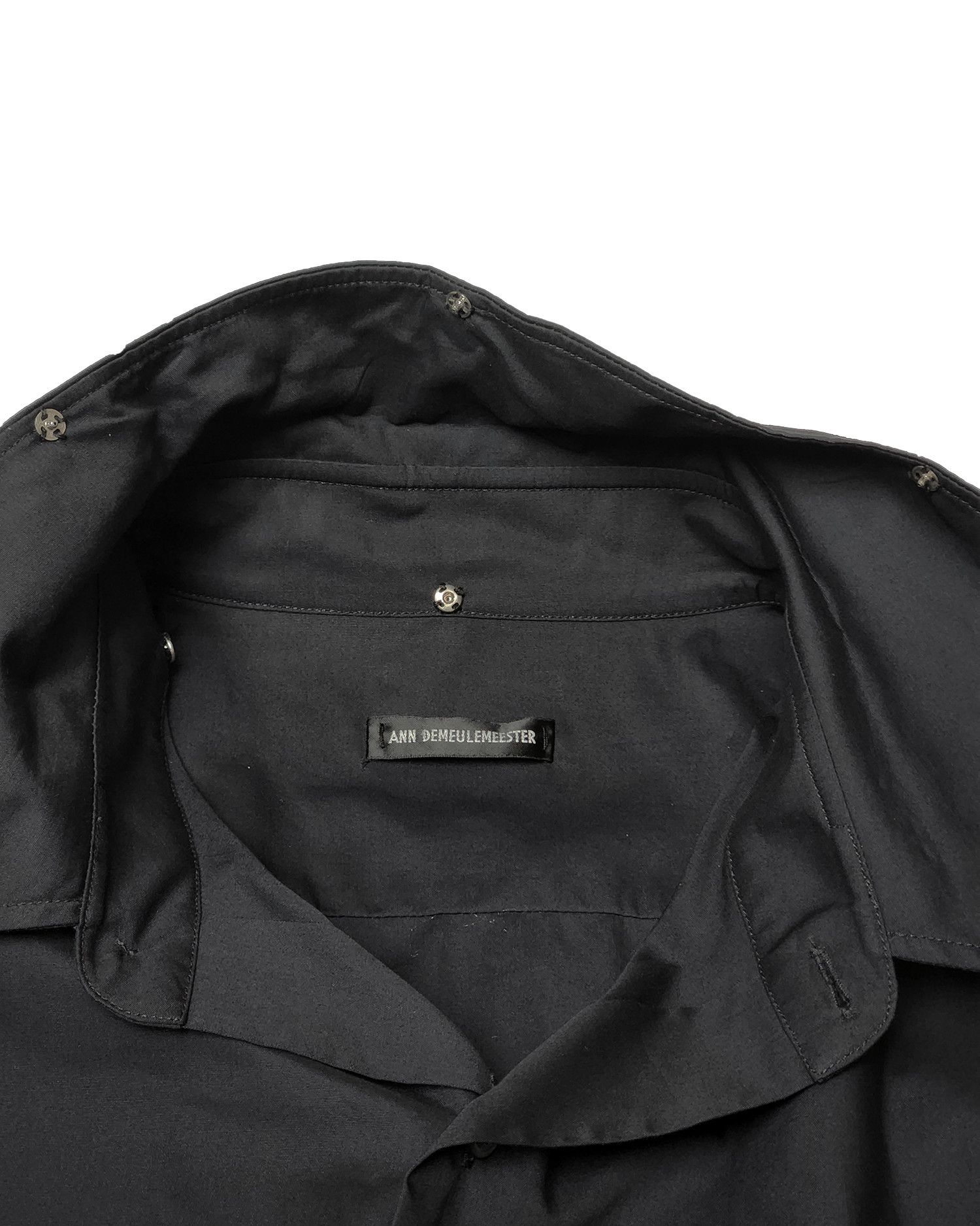 Ann Demeulemeester Ann Demeulemeester Black "Reynard" Reverse Collar Shirt Size US S / EU 44-46 / 1 - 3 Thumbnail