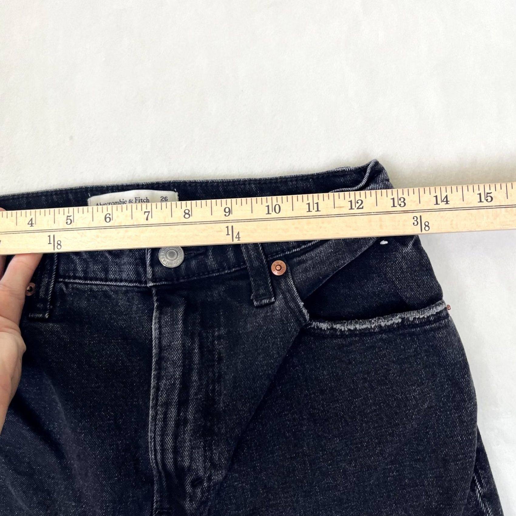 Abercrombie & Fitch Abercrombie & Fitch The Ankle Straight Jeans Womens 2 S Black High Rise Denim Size 26" / US 2 / IT 38 - 4 Thumbnail