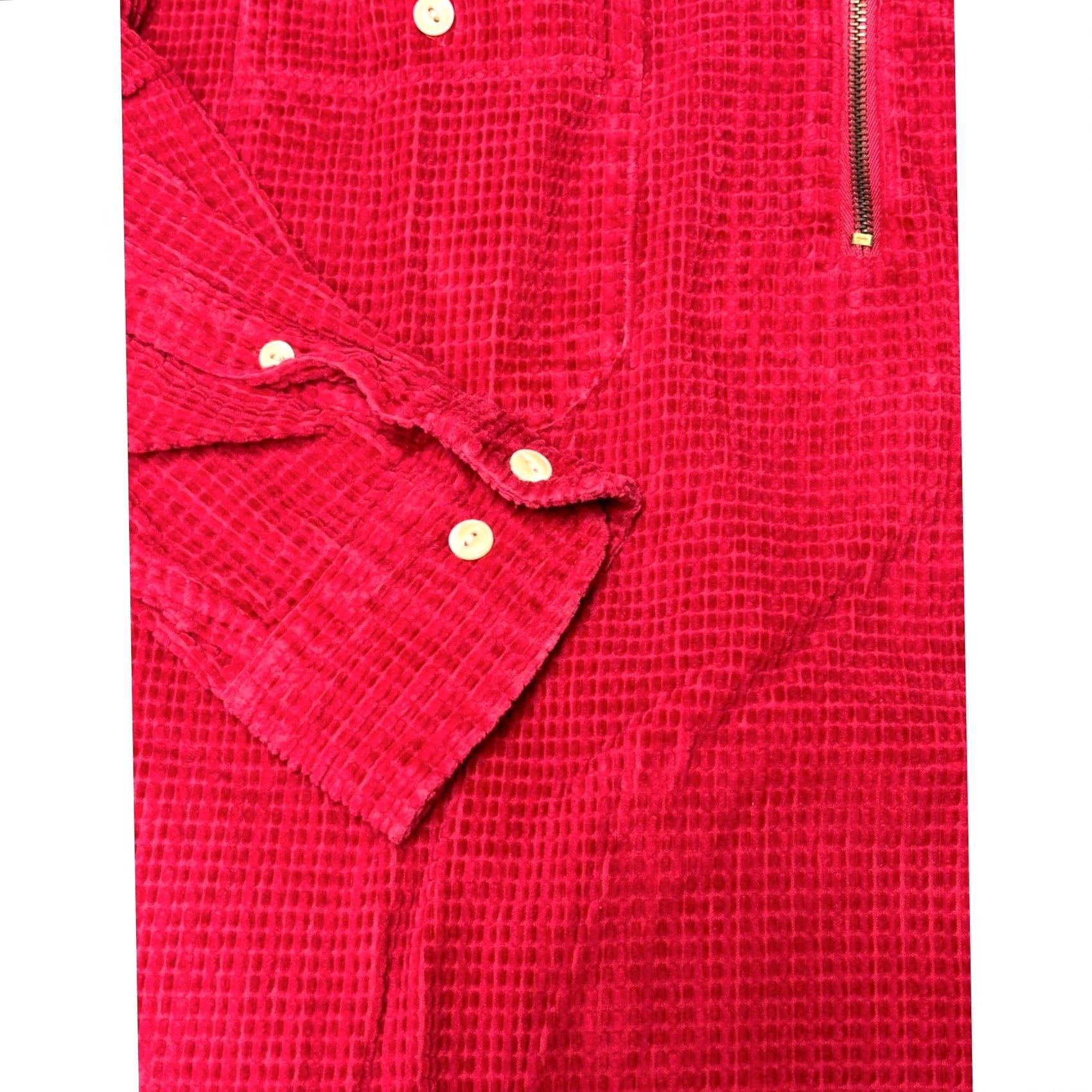 Greats VTG Britches Corduroy Shirt 1/2 Zip Pocket Red Cotton Long Sleeve Mens XL Button-Up Size US XL / EU 56 / 4 - 3 Thumbnail