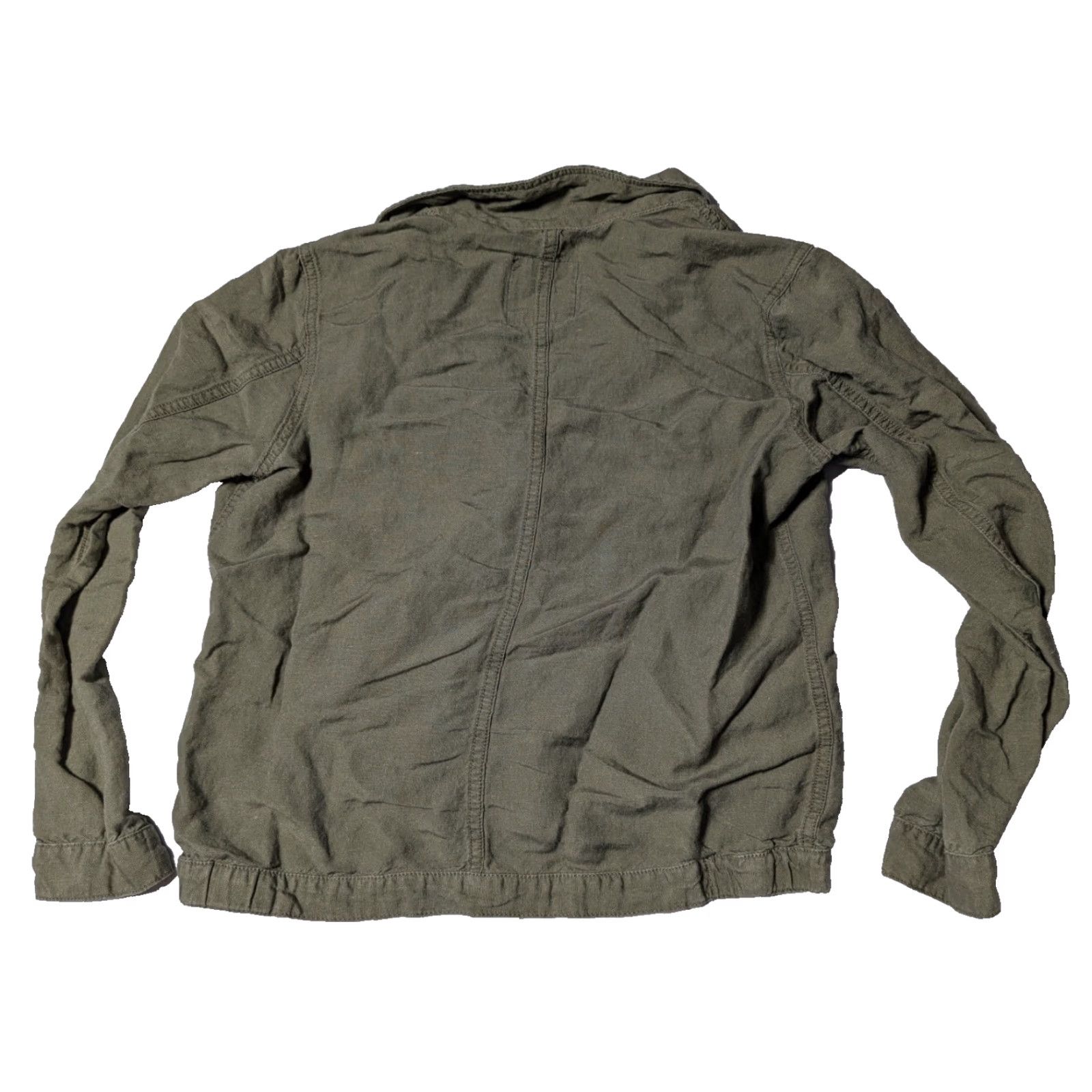 Madewell MADEWELL LEAGUE LINEN Blend Women Small Green Lightweight Cargo Jacket FO890 Size S / US 4 / IT 40 - 2 Thumbnail