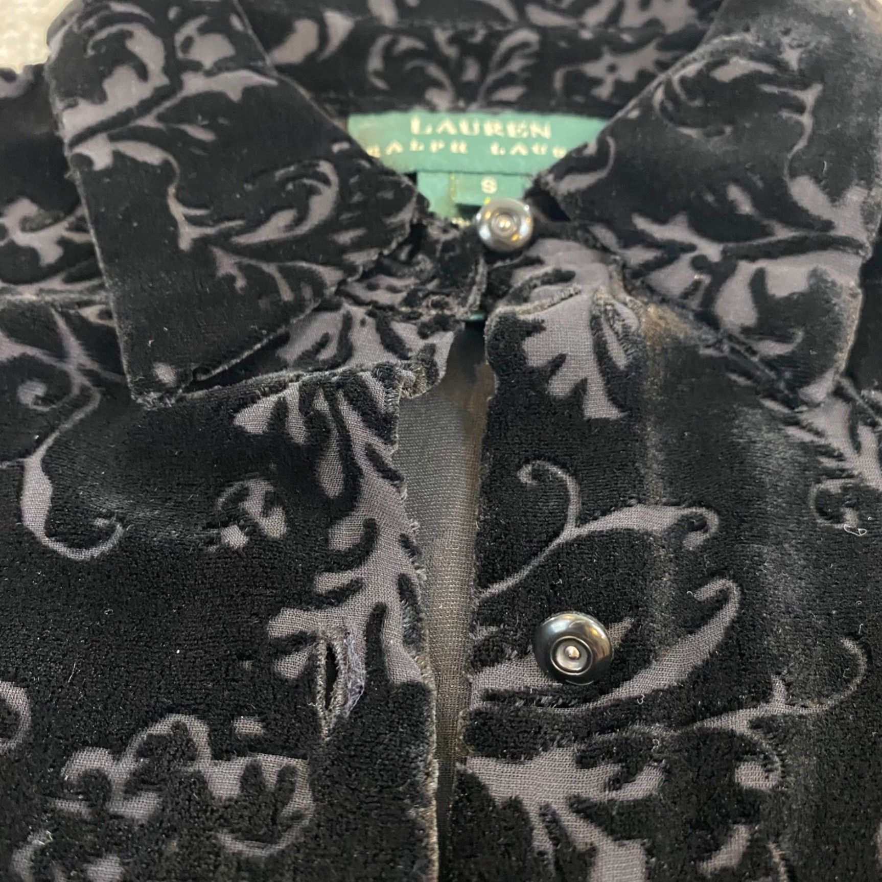 Ralph Lauren Lauren Ralph Lauren Shirt Button-Up Floral Black Silk-Viscose 3/4 Sleeve Womens Small Size S / US 4 / IT 40 - 3 Thumbnail