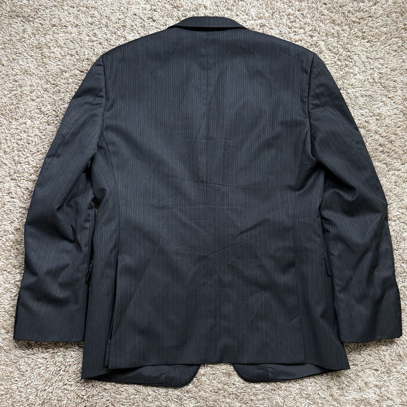 Ermenegildo Zegna × Z Zegna Z Zegna Black Striped Wool And Rayon Suit Jacket City Blazer Size 40R - 2 Thumbnail