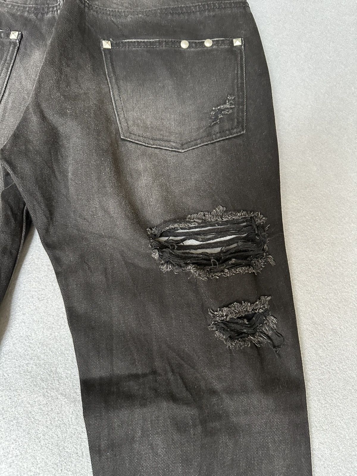 Japanese Brand Sex Pot Revenge Punk Revolution Studded Distressed Denim Size US 30 / EU 46 - 16 Thumbnail