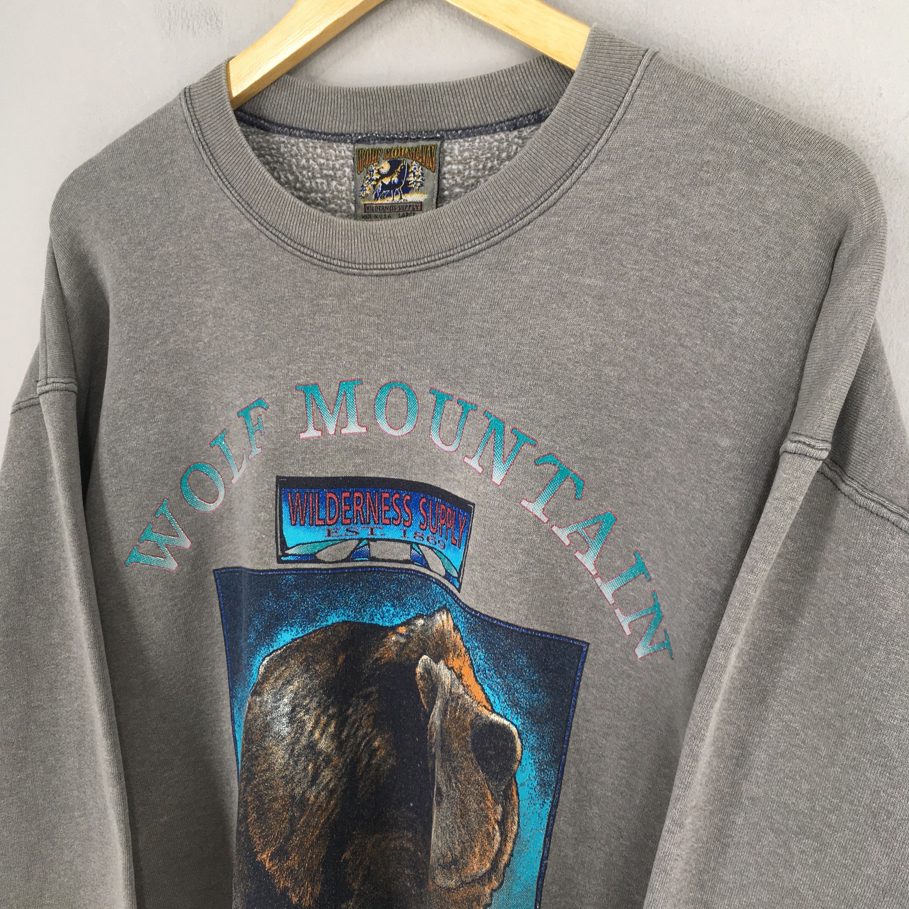 Habitat Vintage Grizzly Bear Wilderness Supply Sweatshirt XLarge Size US L / EU 52-54 / 3 - 3 Thumbnail
