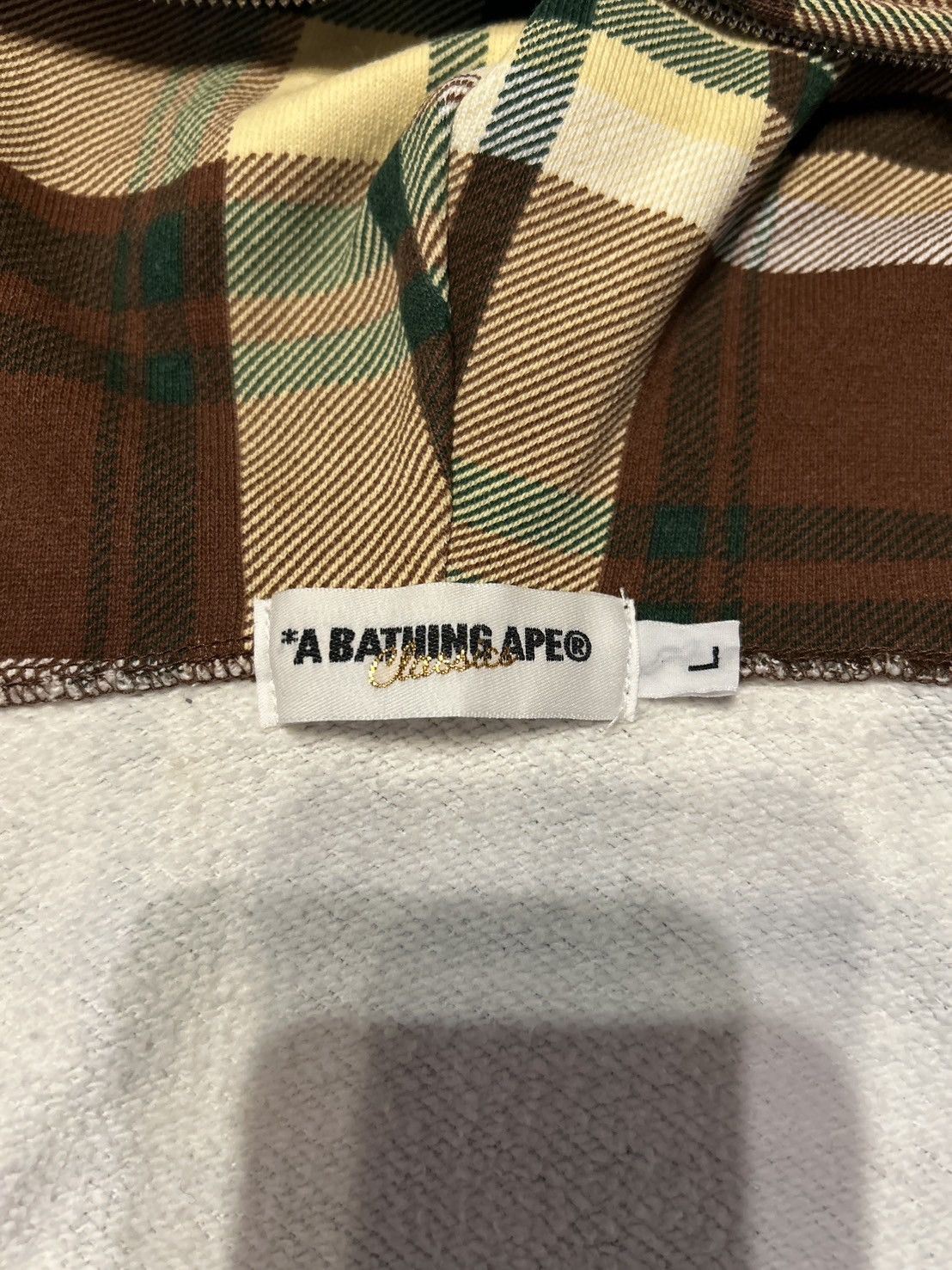 Bape Y2K Bape Brown Plaid Full Zip Hoodie L Size US L / EU 52-54 / 3 - 4 Thumbnail