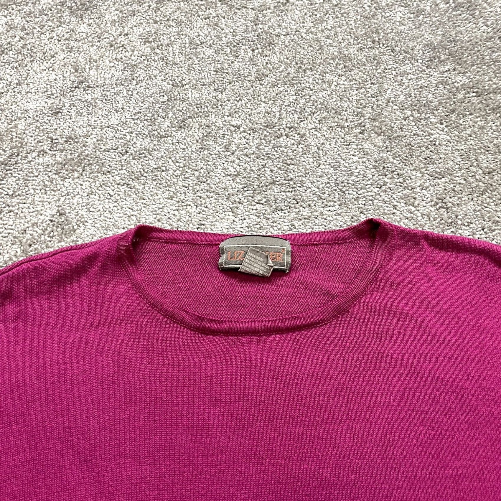 Vintage VINTAGE Liz Baker Sweater Womens 2X Purple Short Sleeve Pullover Crew Neck Knit Beaded Button Casual Womens Sweater Size XXL / US 16-18 / IT 52-54 - 2 Thumbnail
