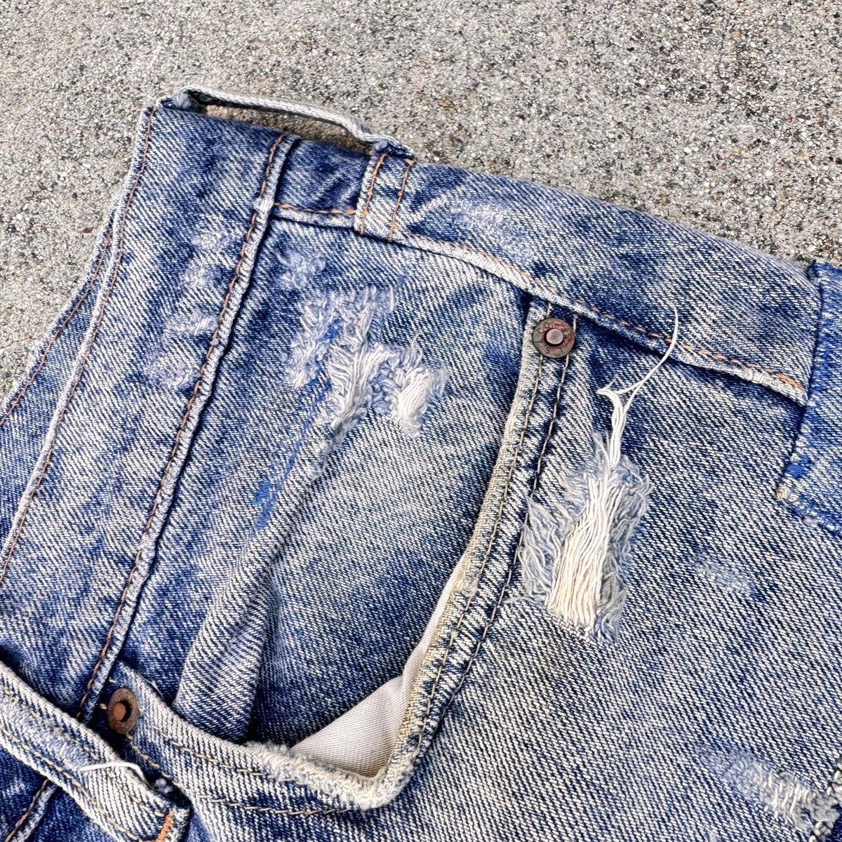 Levi's × Levi's Vintage Clothing × Vintage Levi’s Premium Patchwork 512 Slim Taper – Size US 30 / EU 46 - 6 Thumbnail