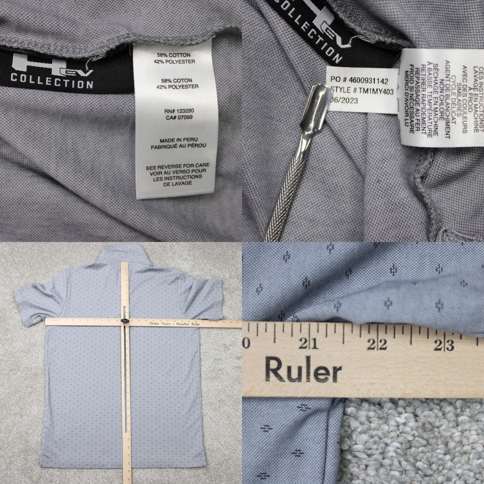 TravisMathew Travis Mathew Polo Shirt Mens Large Gray Geometric AOP Hummer Collection S/S Size US L / EU 52-54 / 3 - 8 Thumbnail