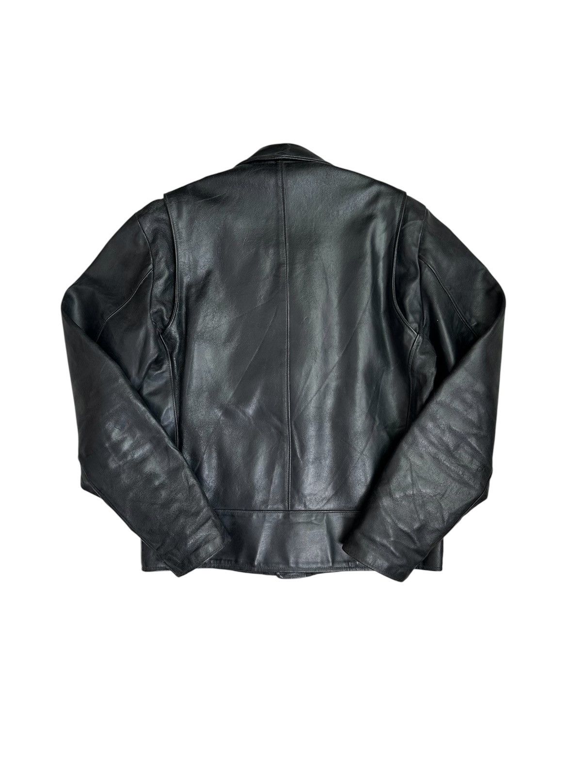 Sears Vintage 70s Sears Leather Biker Jacket Made in USA Size US L / EU 52-54 / 3 - 3 Thumbnail
