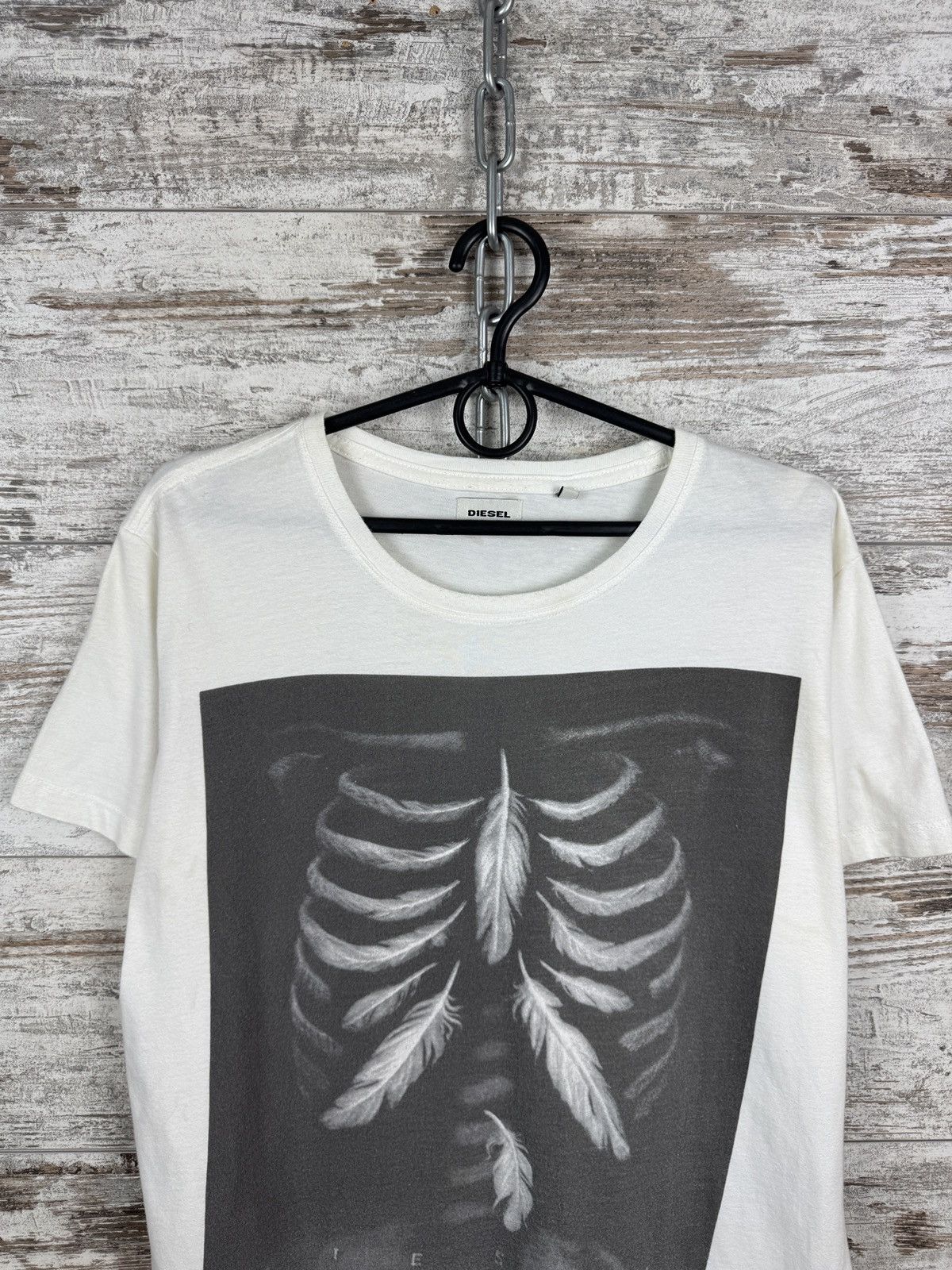 Diesel × Diesel Black Gold × Vintage Vintage Diesel skeleton T-shirt tee big logo black gold Size US M / EU 48-50 / 2 - 3 Thumbnail