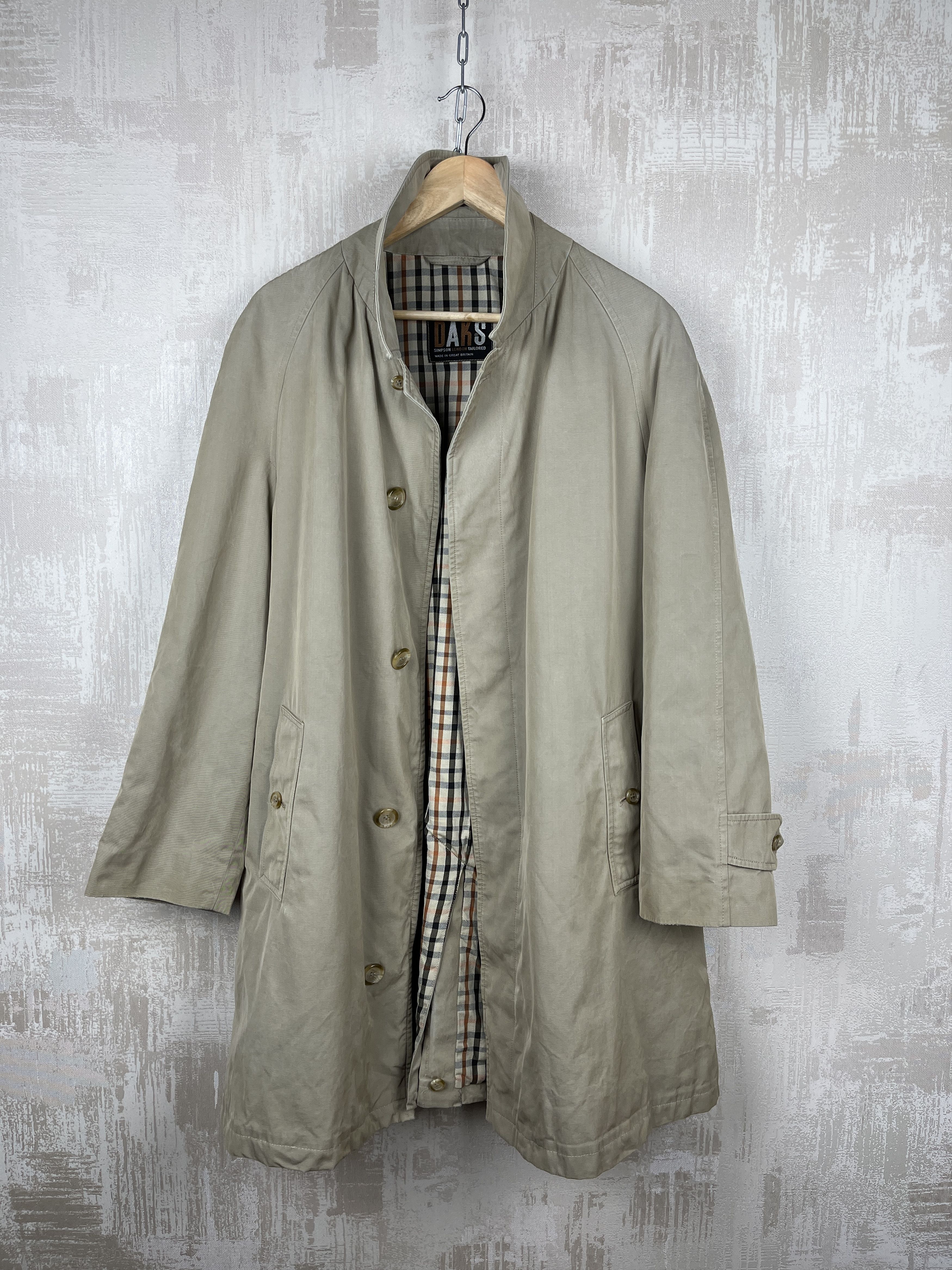 DAKS Vintage Daks London Check Lining Trench Coat Jacket Size US M / EU 48-50 / 2 - 7 Thumbnail