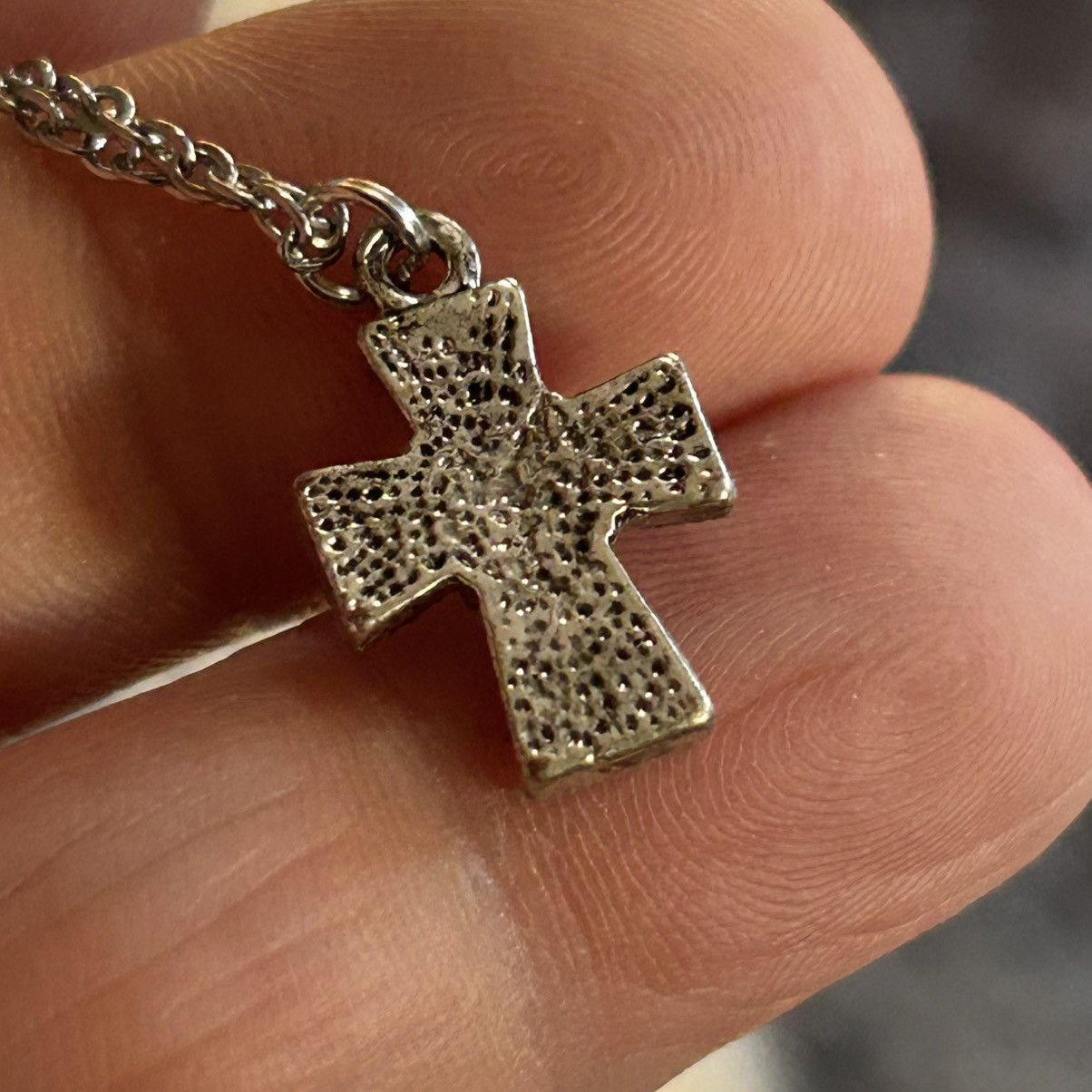 Handmade Handcrafted marcasite tone glass stone cross necklace Size ONE SIZE - 7 Thumbnail
