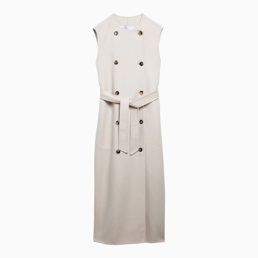 Max Mara o1d2blof0824 Long Coat in Beige Size S / US 4 / IT 40 - 1 Thumbnail