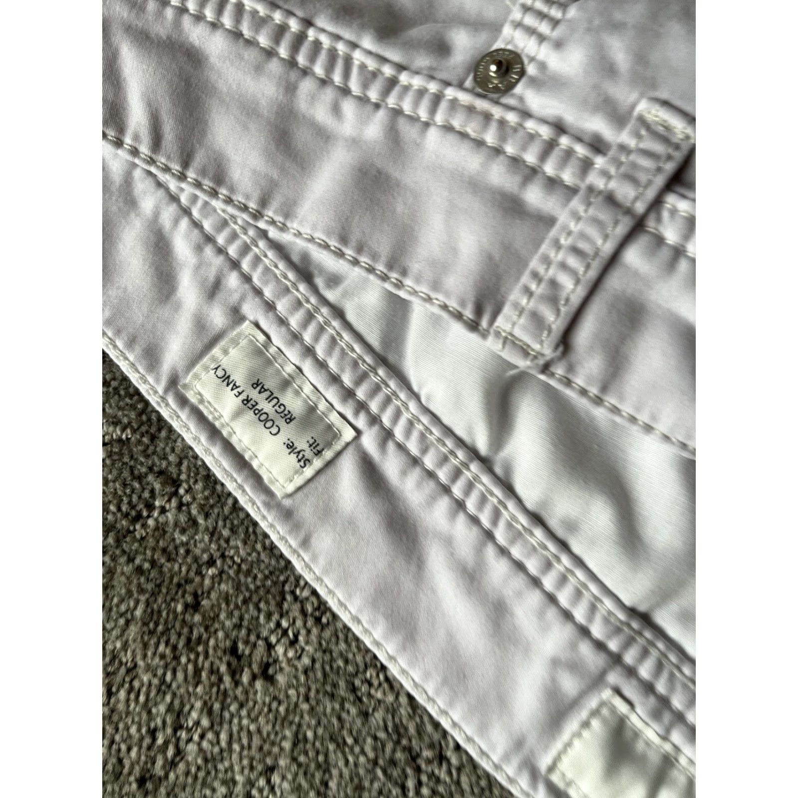 BRAX BRAX Pants Casual Men 34 Regular Ivory Chino Straight 34x25 Cotton Flat Front Size US 34 / EU 50 - 6 Thumbnail