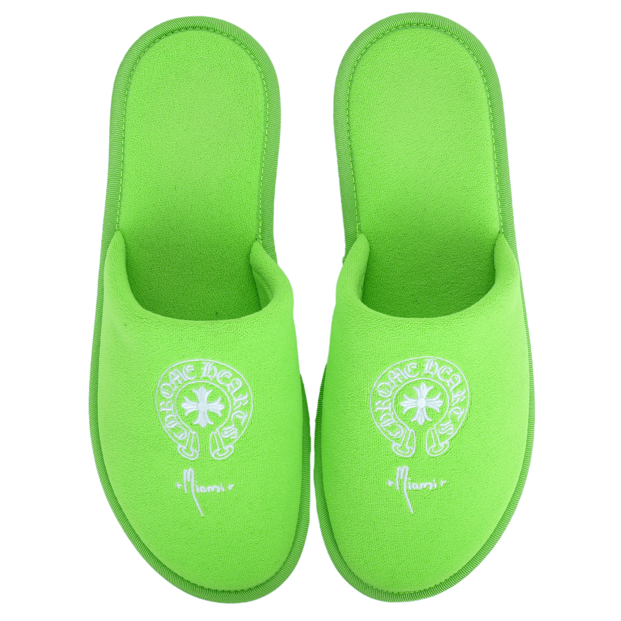 Chrome Hearts CH MIAMI NEON GREEN SLIPPERS Size US 10 / EU 43 - 5 Thumbnail