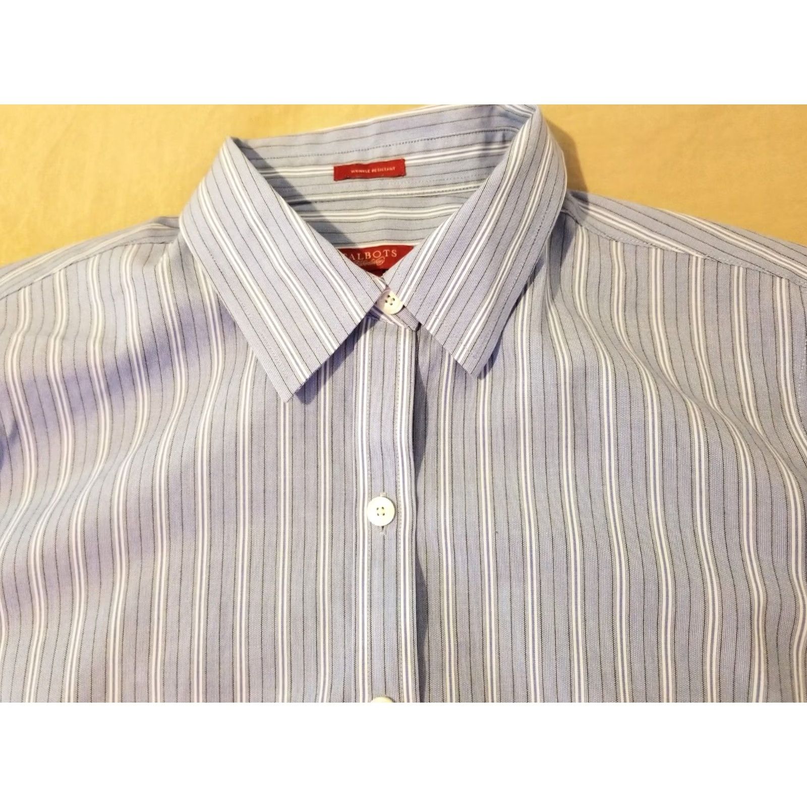 Talbots Womens Talbots Plaid Dress Shirt 8 Blue Button Cotton Blouse Size M / US 6-8 / IT 42-44 - 2 Thumbnail