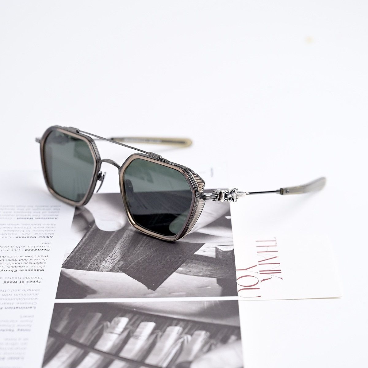 Chrome Hearts CHROME HEARTS HOTATION ARMY/GUNMETAL-ARMY SUNGLASSES Size ONE SIZE - 1 Thumbnail
