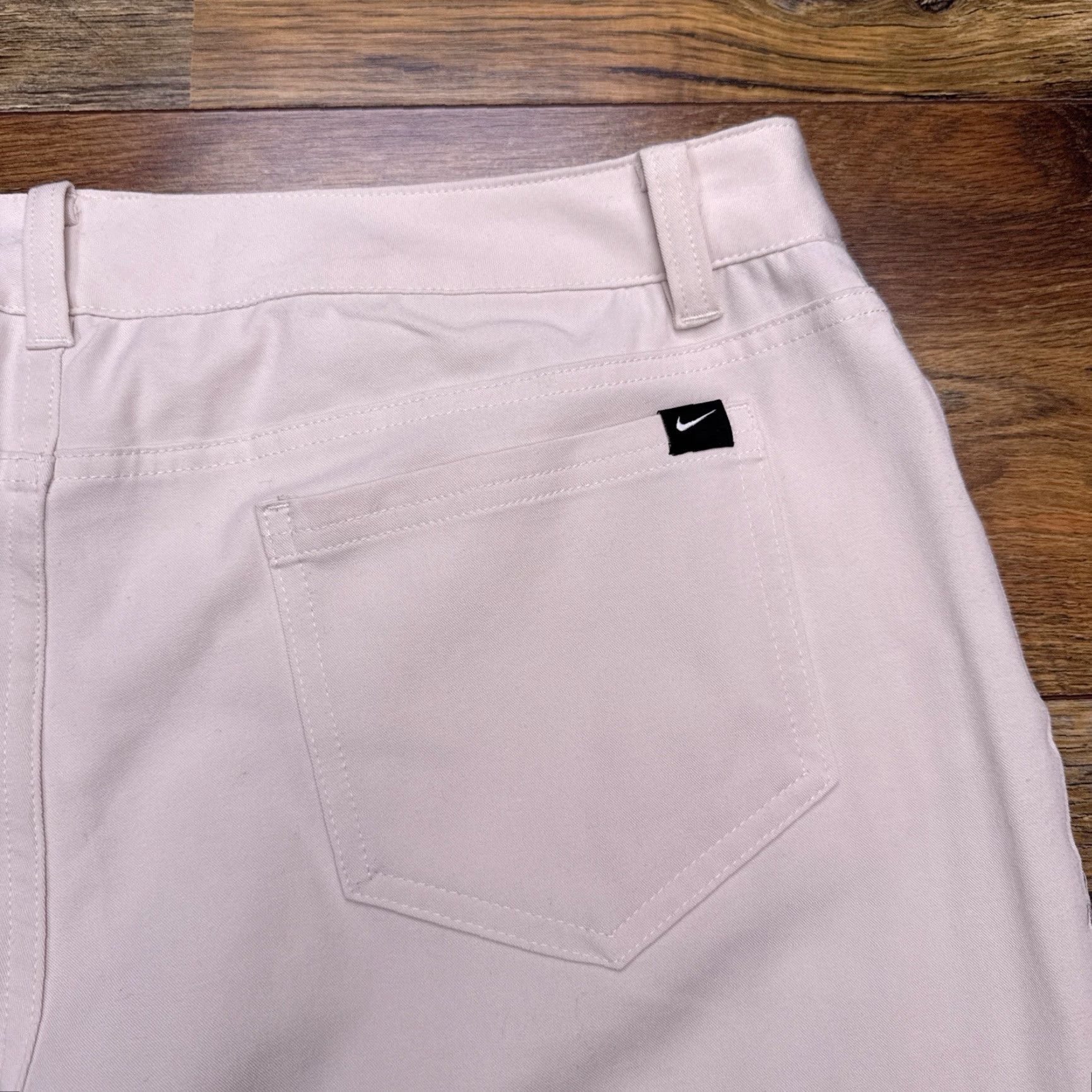 Nike Nike Dri-FIT Slim Fit Pants Womens 14 Beige Mid Rise Stretch Activewear Tapered Inseam 28 in Knit Cotton Blend Khakis Regular Women Mens? Size 36" / US 14 / IT 50 - 7 Thumbnail