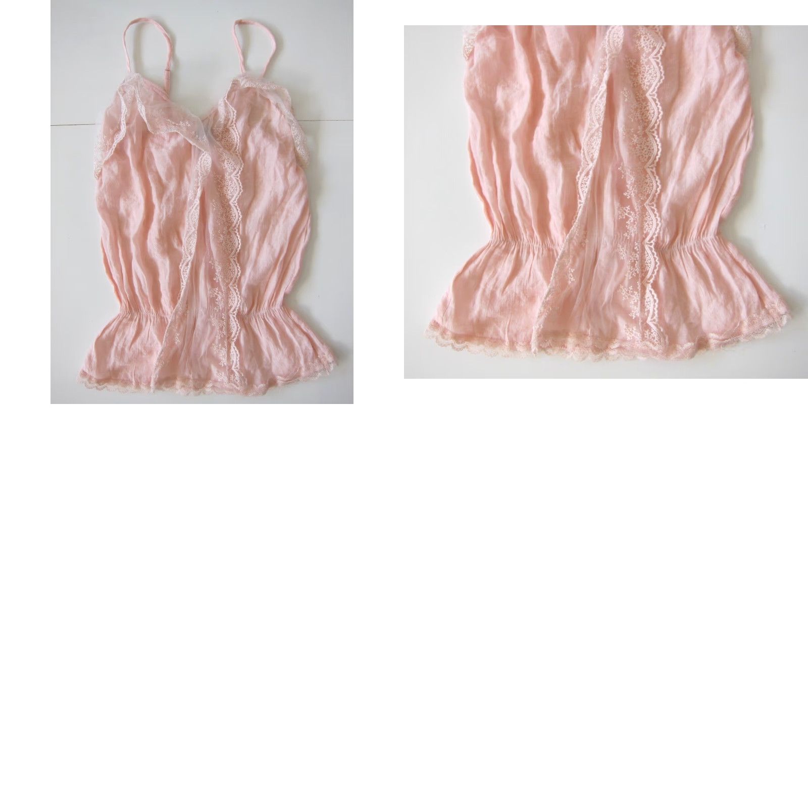 Vintage Poetry Tank Women M Light Pink Lace Spaghetti Strap Rayon Blouse Top Womens Size M / US 6-8 / IT 42-44 - 8 Thumbnail