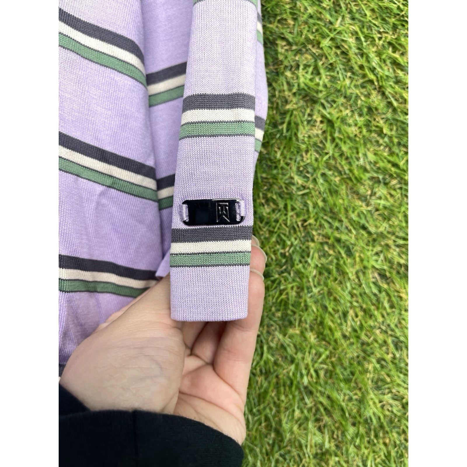 Nike Nike Polo Shirt Mens Large Striped Purple Golf Outdoor Beach Comfort Tiger Woods Size US L / EU 52-54 / 3 - 7 Thumbnail