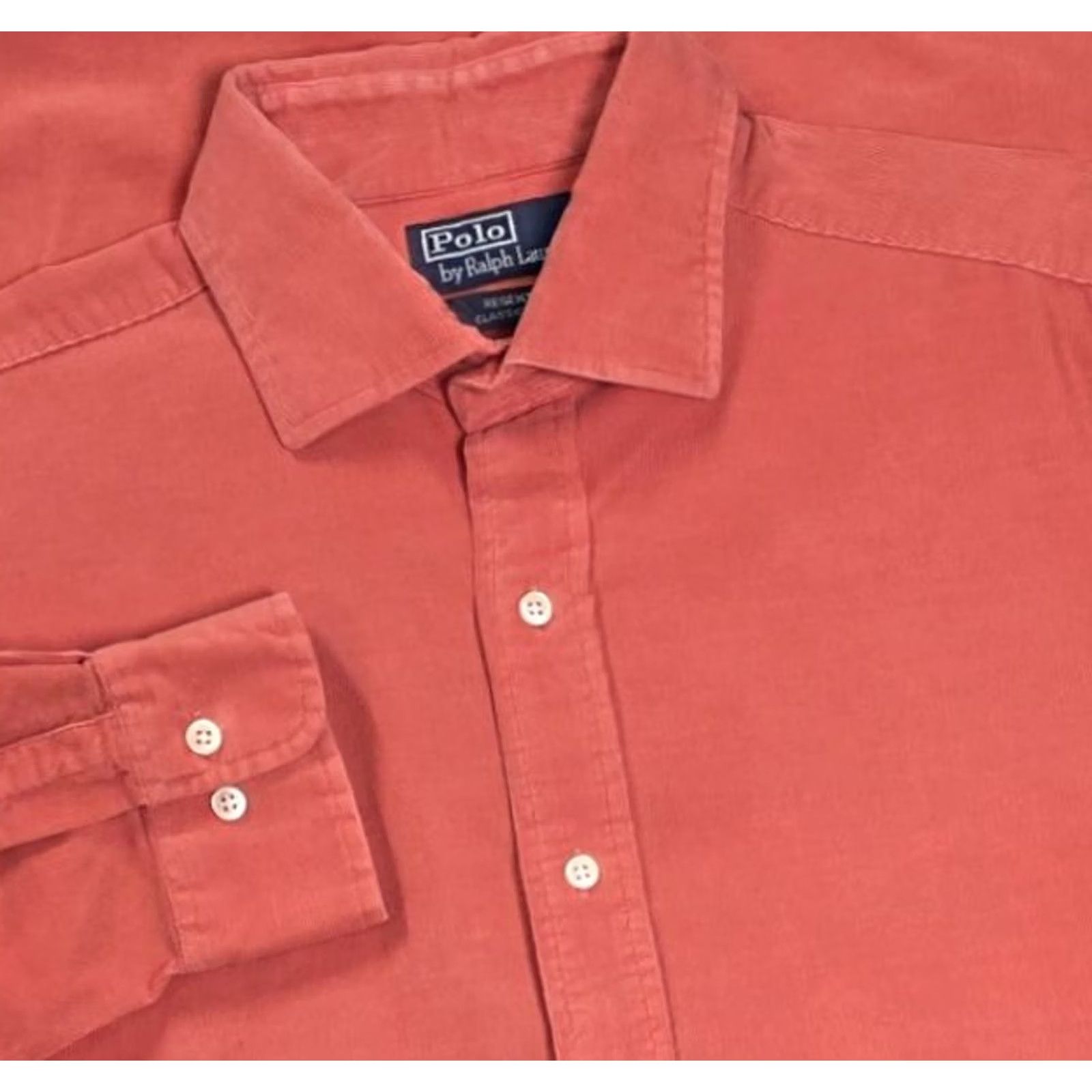Polo Ralph Lauren VTG Polo Ralph Lauren Shirt Mens L 16.5 Peach Corduroy Regent Button Up Classic Shirt Size US L / EU 52-54 / 3 - 2 Thumbnail