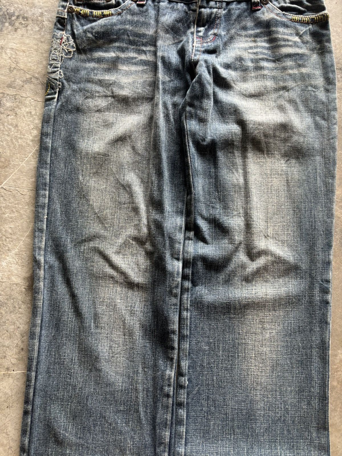 If Six Was Nine CRAZY DOUBLE WAIST JAPANESE DENIM WITH SIDE SKULL EMBROIDERY Size US 32 / EU 48 - 10 Thumbnail