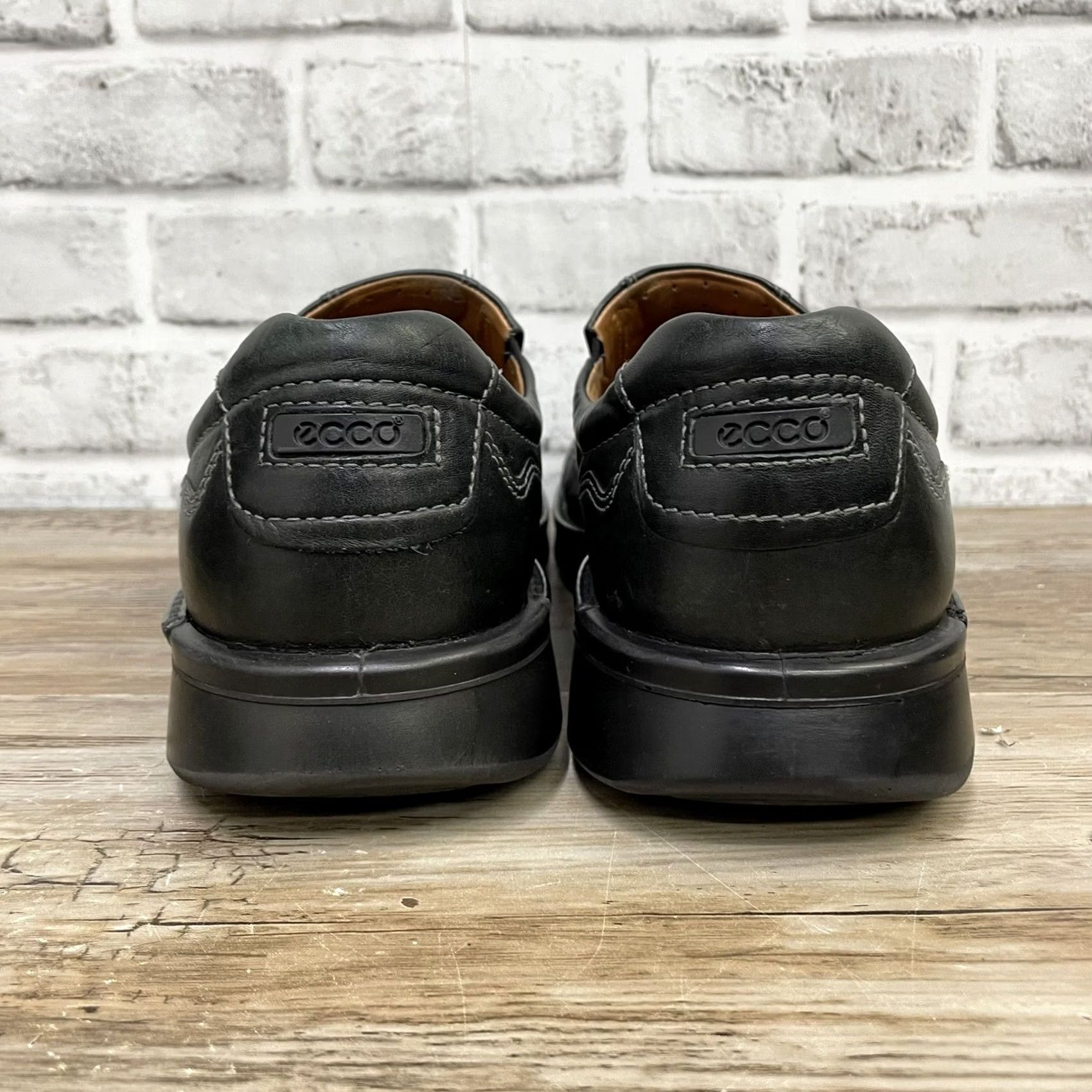 Ecco Ecco Dress Oxford Slip On Leather Mens Size 47 Black Slip-On Loafers Size US 13 / EU 46 - 3 Thumbnail