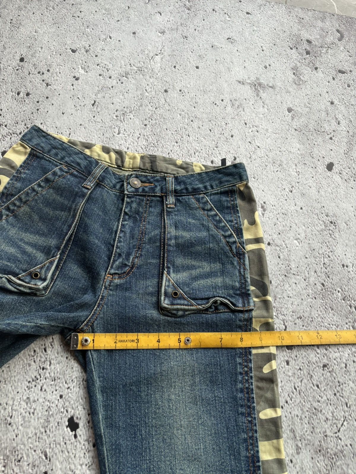 Hysteric Glamour Y2k Flare jeans Stripe camo Ifsixwasnine Lgb style Size 27" / US 4 / IT 40 - 9 Thumbnail