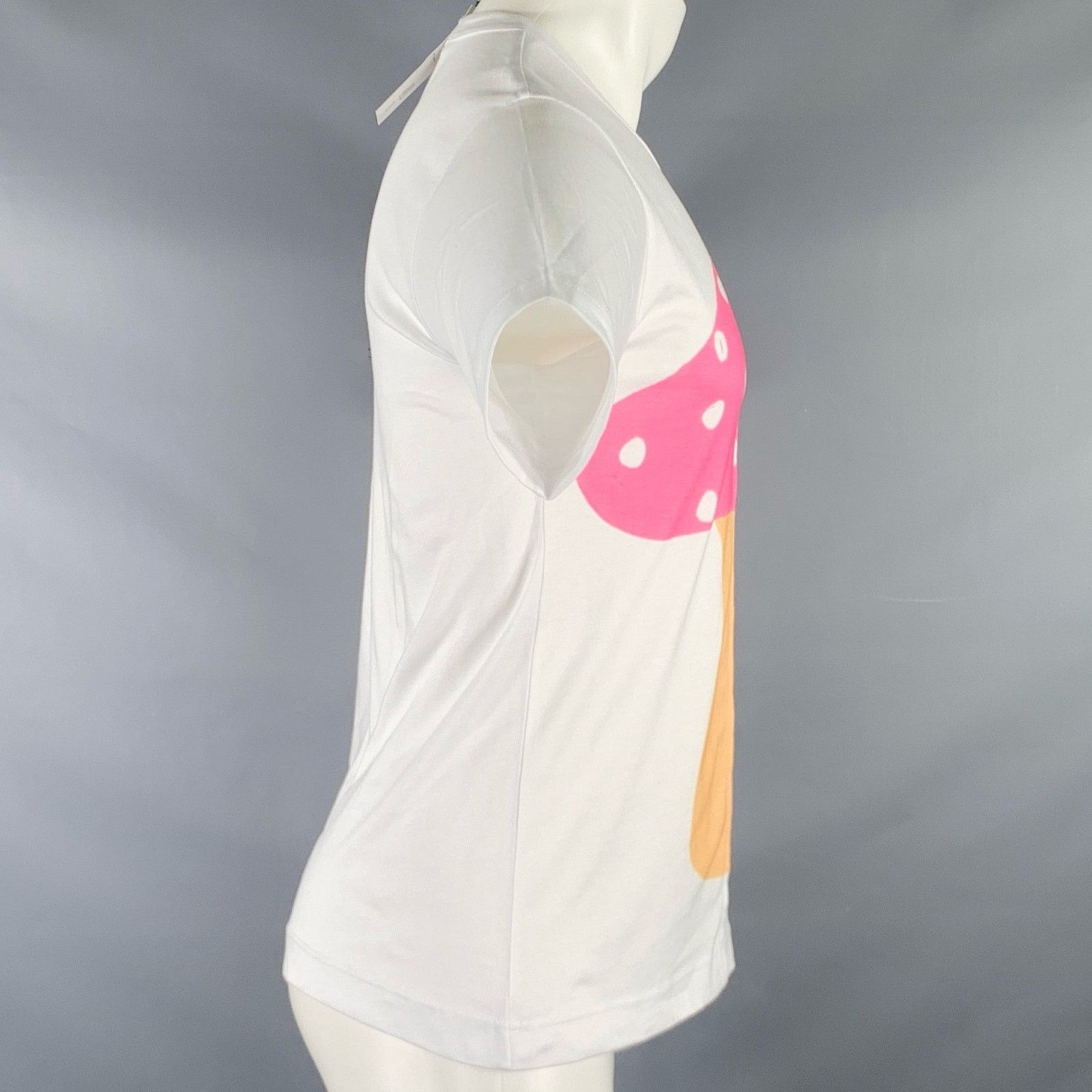 Comme des Garcons SHIRT SHIRT Size S White Pink Mushroom Cotton Crew Neck T-shirt Size US S / EU 44-46 / 1 - 3 Thumbnail