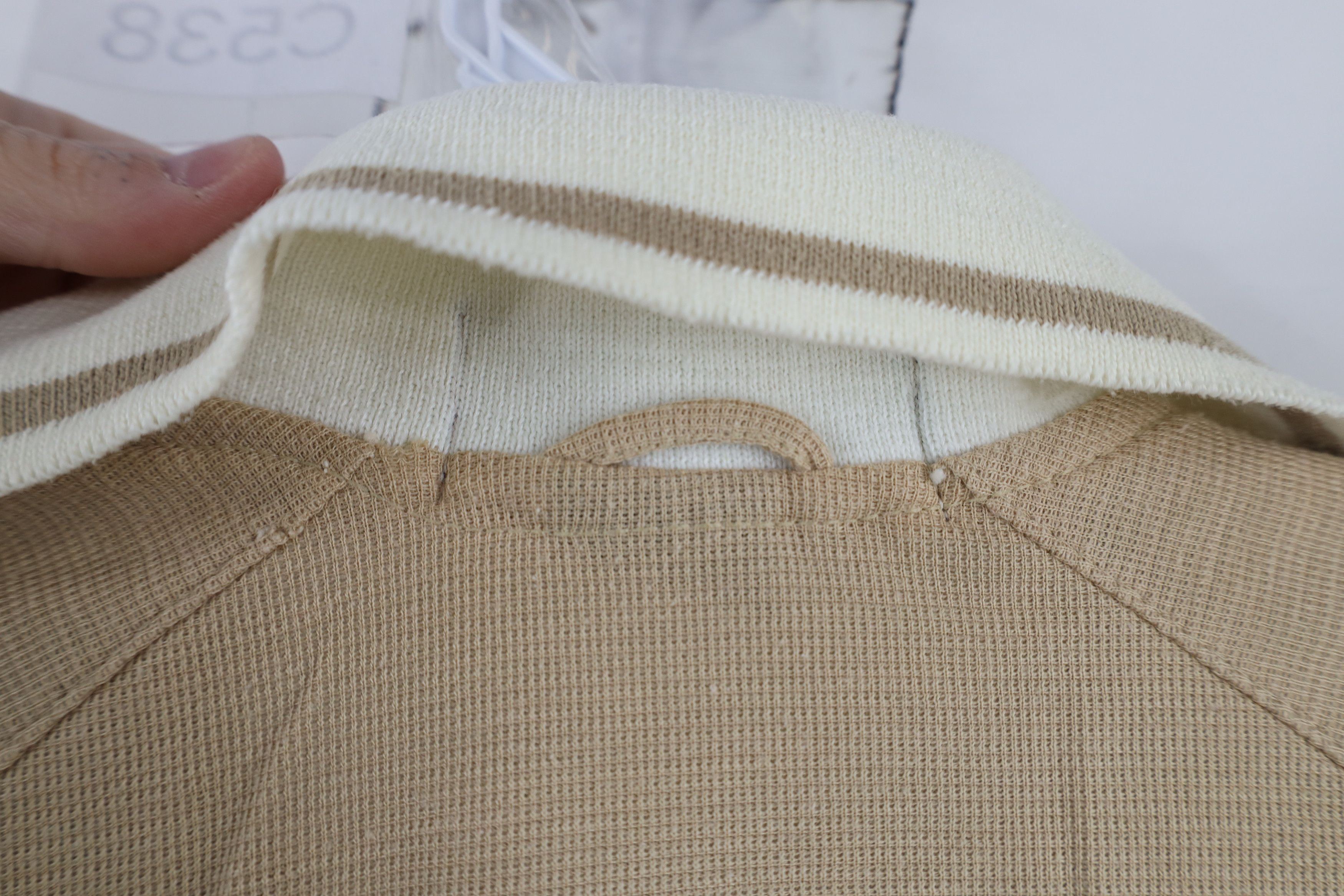 Vintage Vintage 70s Givenchy Spell Knit Collared Polo Shirt Beige Size US M / EU 48-50 / 2 - 10 Thumbnail
