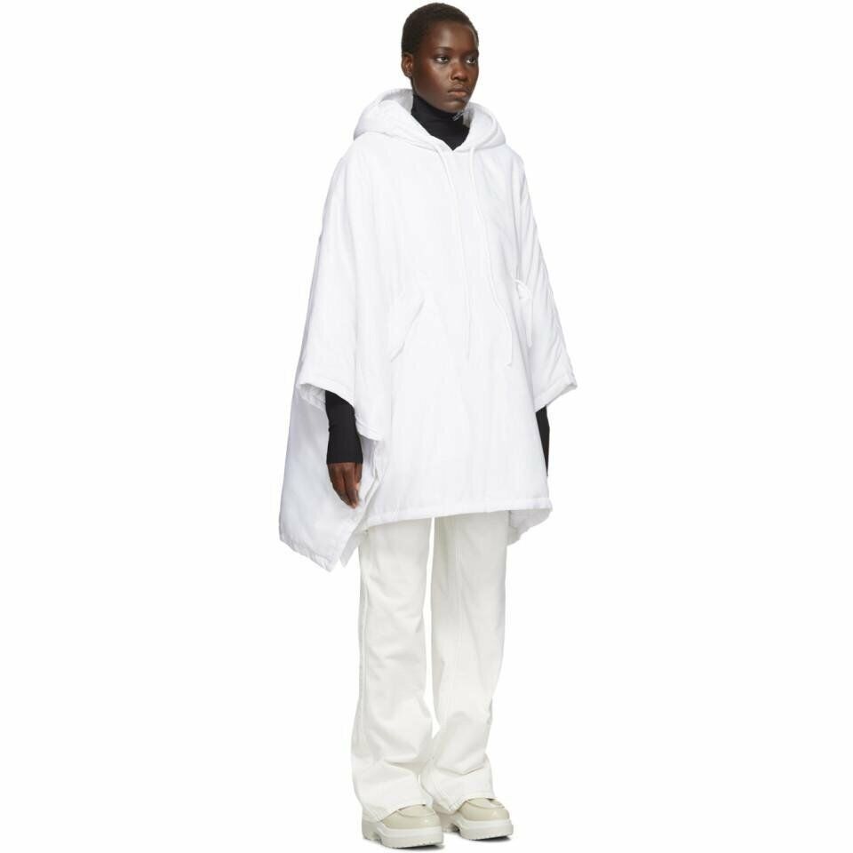 Maison Margiela MAISON MARTIN MARGIELA White Cape Raw Frayed Hoodie Size US XS / EU 42 / 0 - 1 Thumbnail