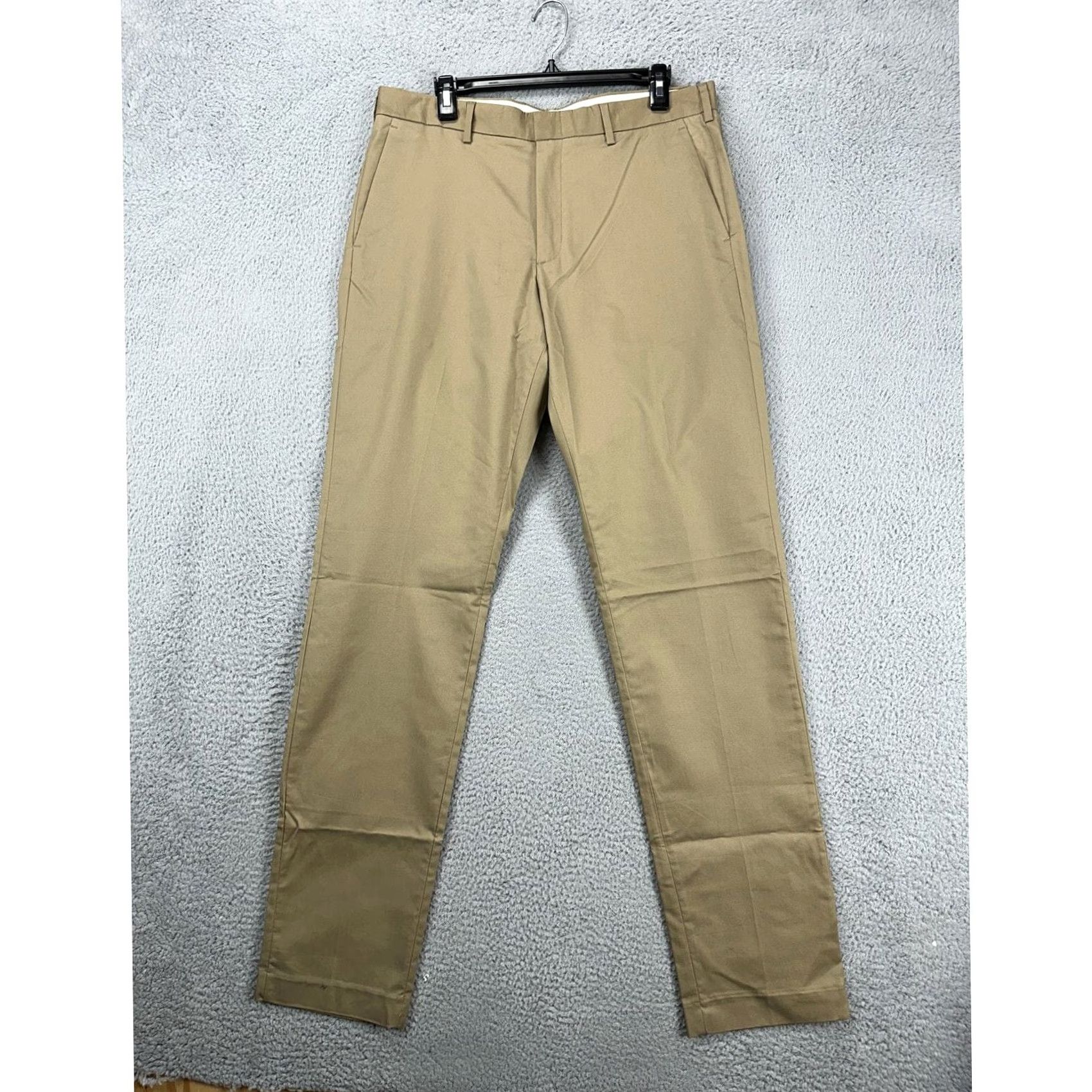 J.Crew VINTAGE: NO — J.Crew Ludlow Pants Mens 34X36 Chino Tan Khakis 3XDry Flat Front Slim Leg NEW Size US 34 / EU 50 - 3 Thumbnail