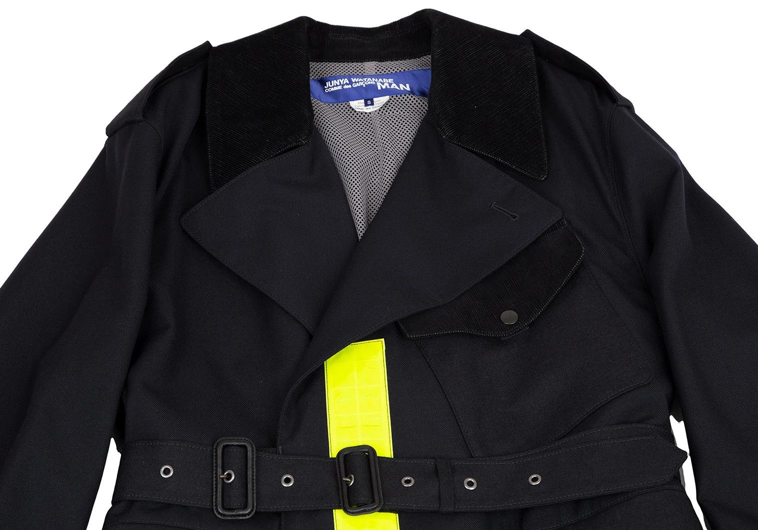 Junya Watanabe Reflective Decor Wool Coat in Navy Yellow, Size S Size US S / EU 44-46 / 1 - 2 Thumbnail