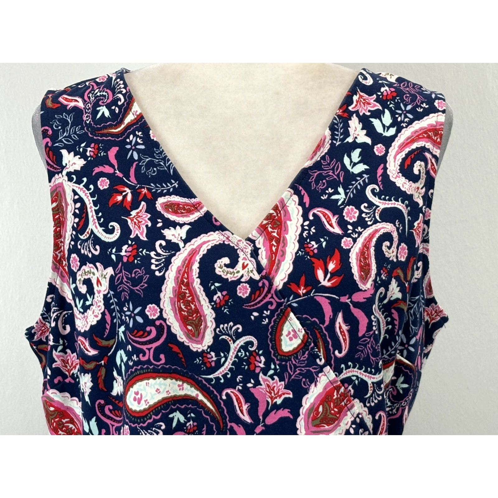 Talbots Fit & Flare Sleeveless Dress XL Multicolor Paisley Cotton Knee  Length Womens - crrs.pl