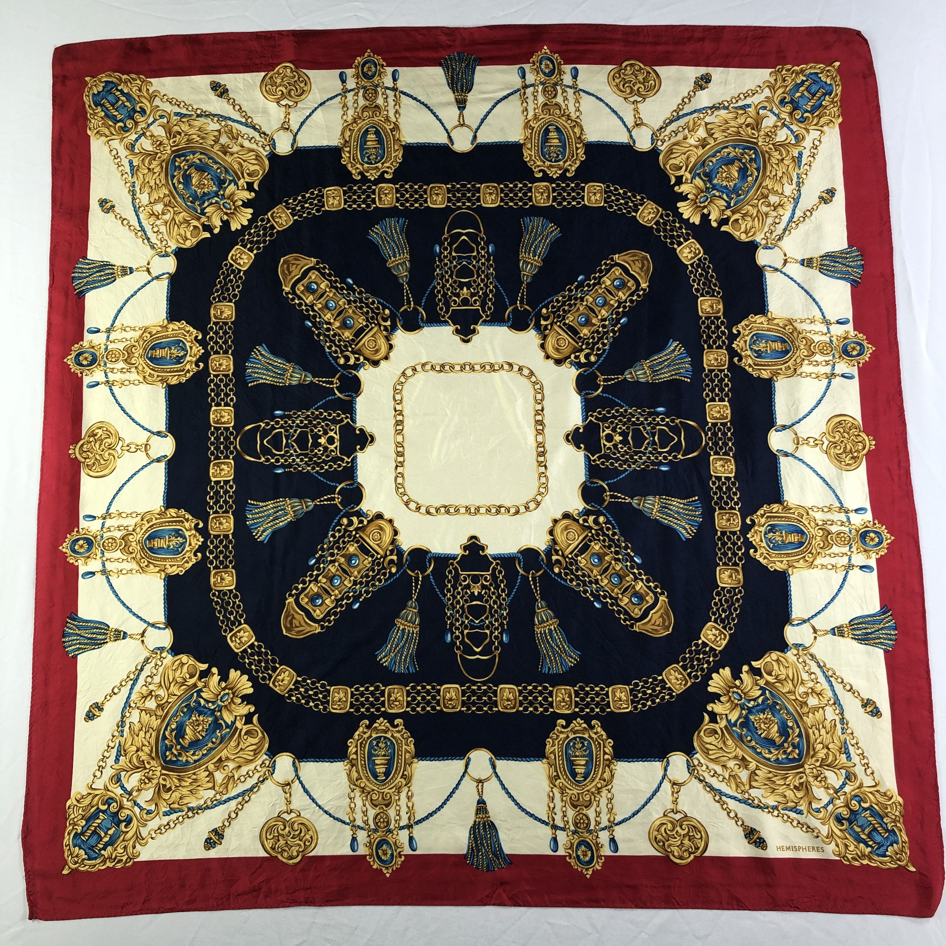 Vintage Vintage Hemispheres Silk Scarf Size ONE SIZE - 2 Thumbnail
