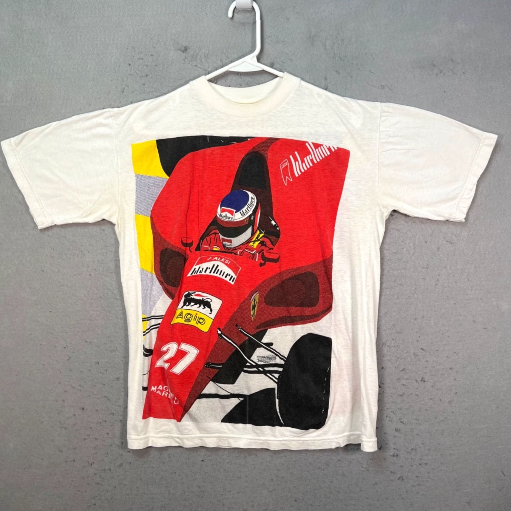 Ferrari VINTAGE Ferrari Marlboro Formula 1 F1 Jean Alesi Racing T-Shirt M White Mens Short Sleeve Crew Neck Size US M / EU 48-50 / 2 - 2 Thumbnail
