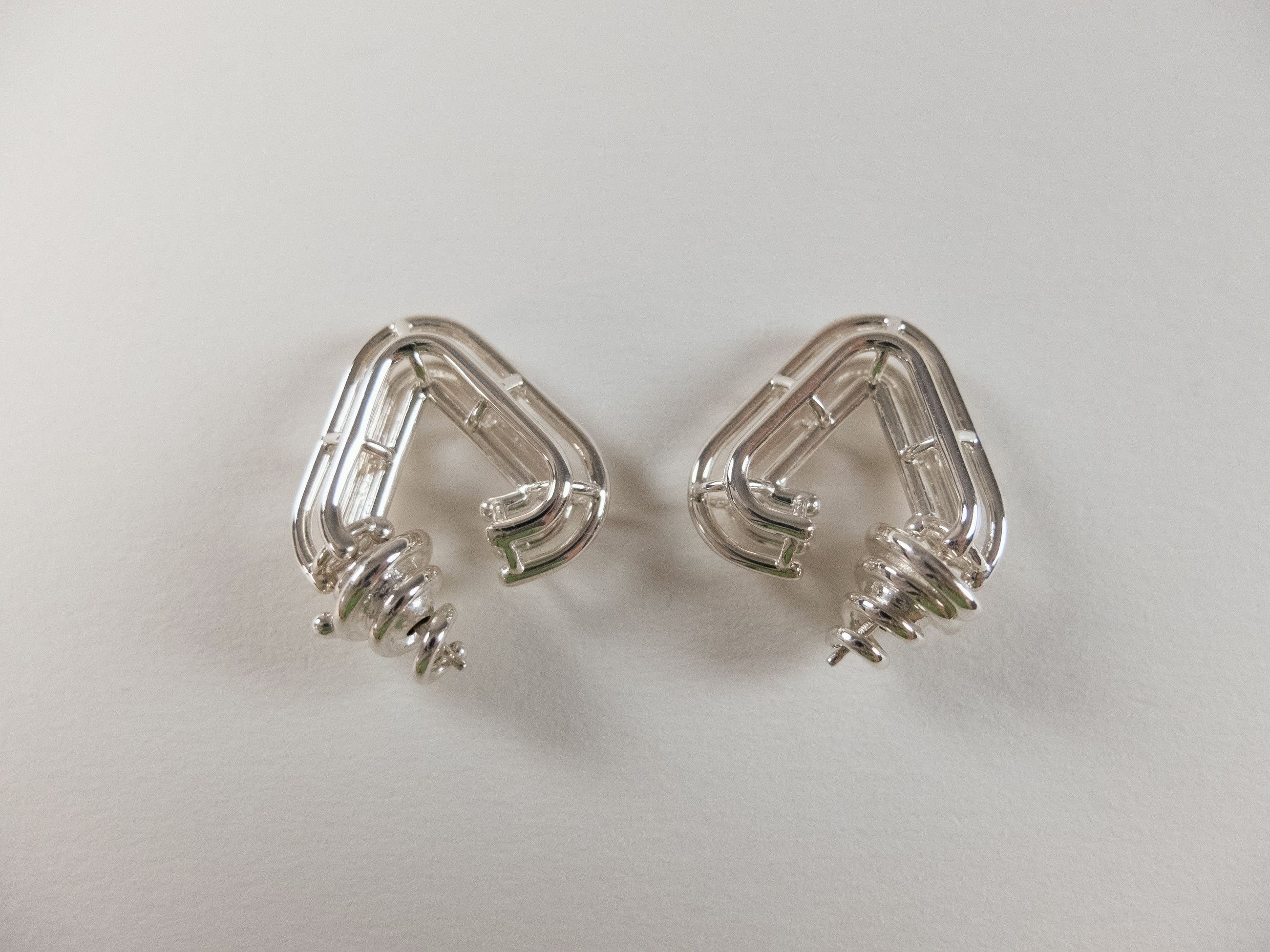 Bottega Veneta BOTTEGA VENETA Outline Sterling silver hoop earrings q Size ONE SIZE - 3 Thumbnail