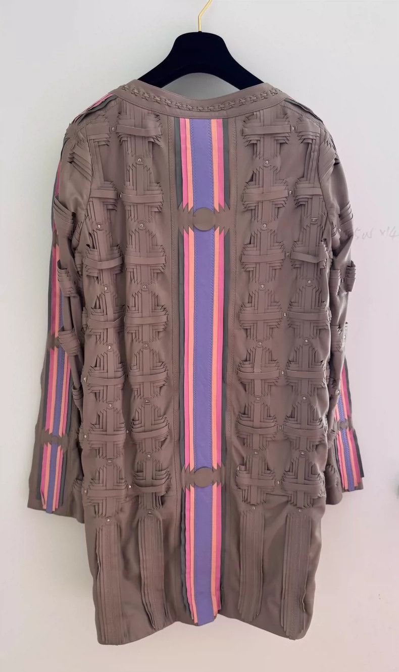 Versace Versace A heavily knitted long leather jacket Size S / US 4 / IT 40 - 4 Thumbnail