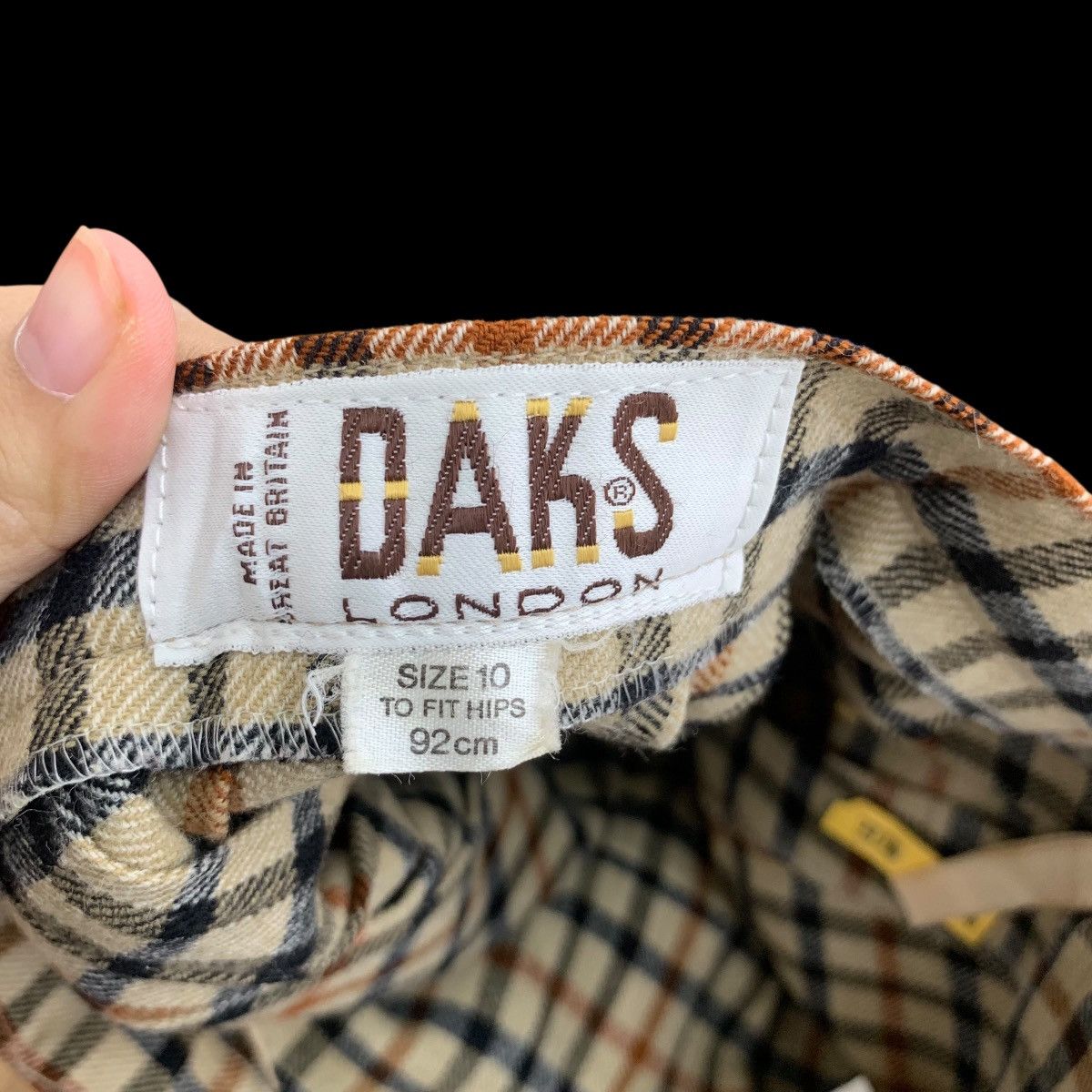 DAKS Vintage 80s DAKS LONDON Nova Checks Tartan Midi Skirt Bottom Size 30" / US 8 / IT 44 - 7 Thumbnail