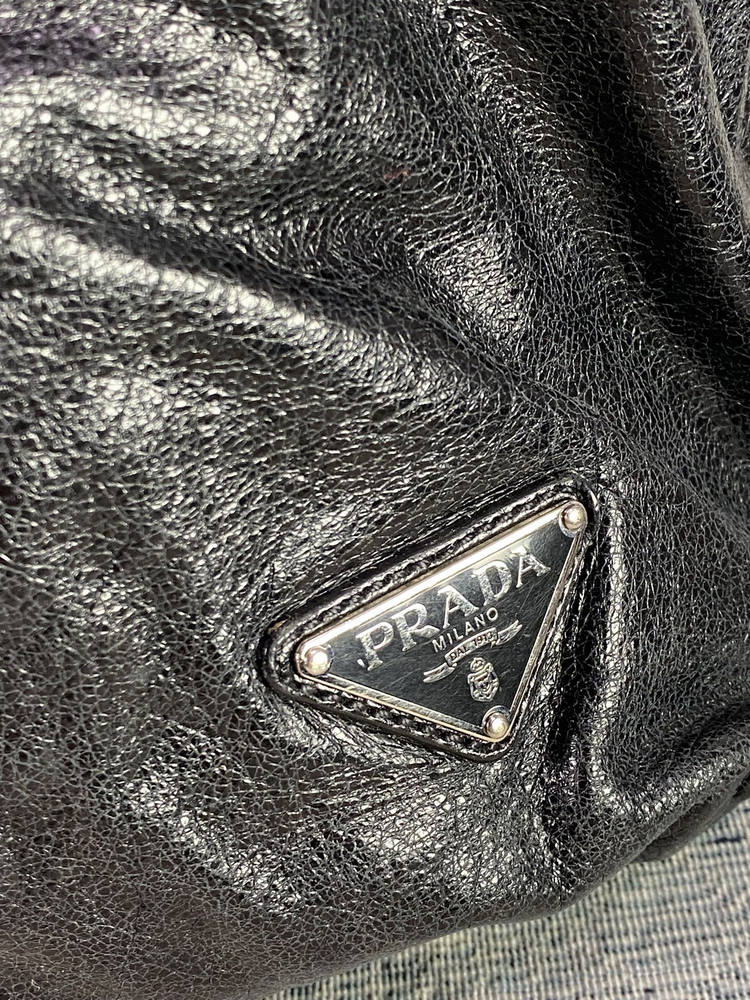 Prada PRADA Milano Vitello Glazed Leather Shoulder Bag Black Italy Size ONE SIZE - 2 Thumbnail
