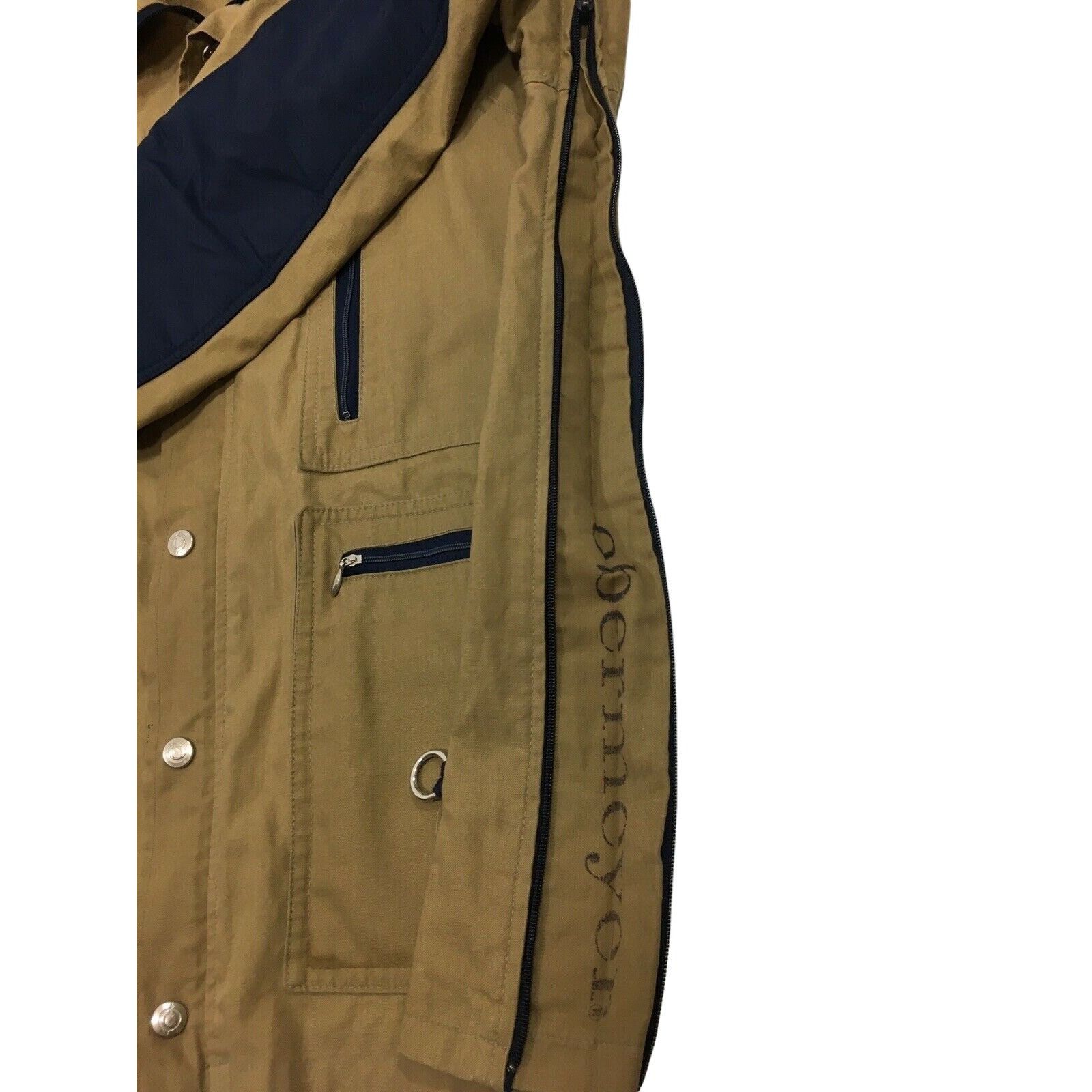 Obermeyer Vtg Obermeyer Brown Canvas Blue Nylon SAFARI Style Parka Size US M / EU 48-50 / 2 - 4 Thumbnail