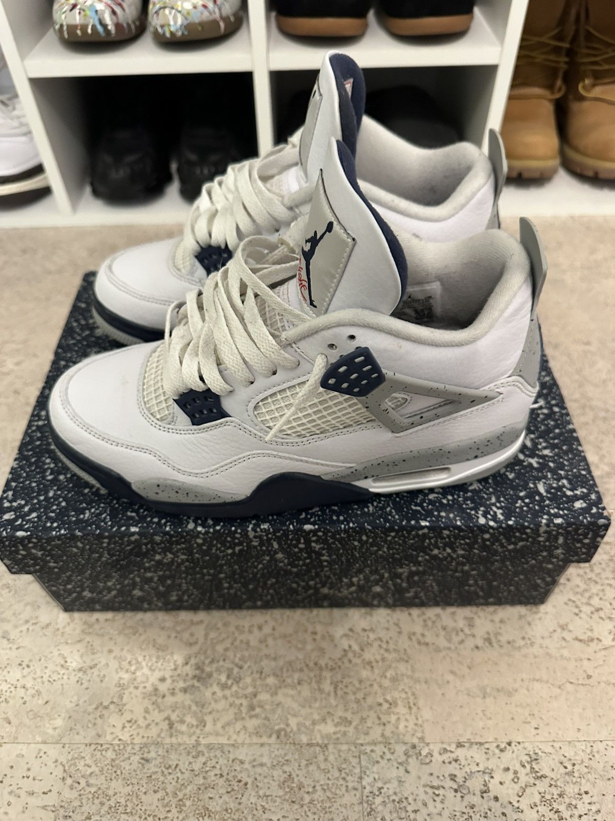 Jordan Brand × Nike Navy blue jordan 4 retro Size US 7.5 / EU 40-41 - 1 Thumbnail