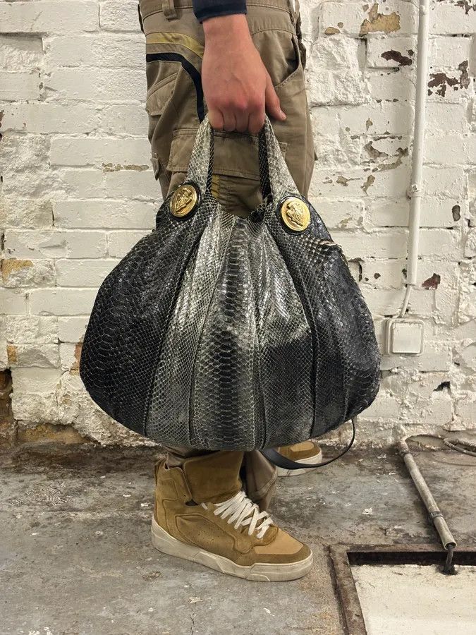 Gucci AW2007 Gucci Black & Grey Python Hysteria Babouska Shopper Handle Bag Size ONE SIZE - 2 Thumbnail