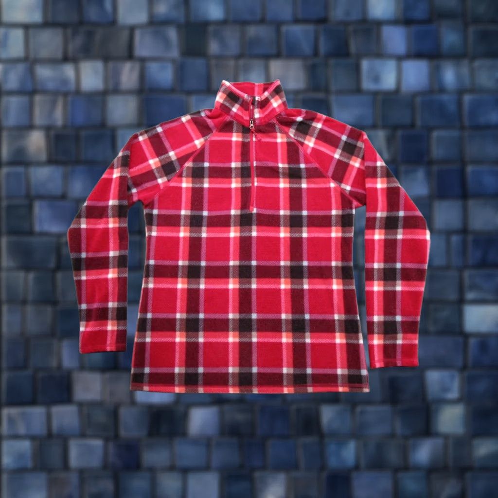 Eddie Bauer Eddie Bauer Lightweight Fleece Plaid Jacket Women's M Outdoors 1/4 Zip Multicolor Size M / US 6-8 / IT 42-44 - 1 Thumbnail
