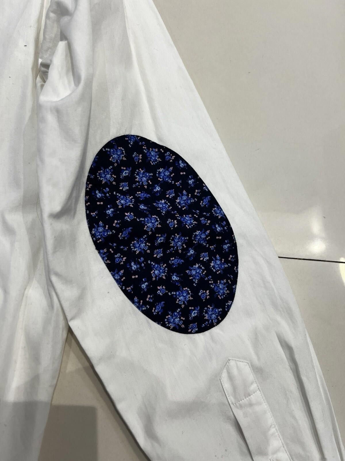 Eden Park Eden Park White Button Down Shirt With Floral Elbow Patch Size US S / EU 44-46 / 1 - 5 Thumbnail