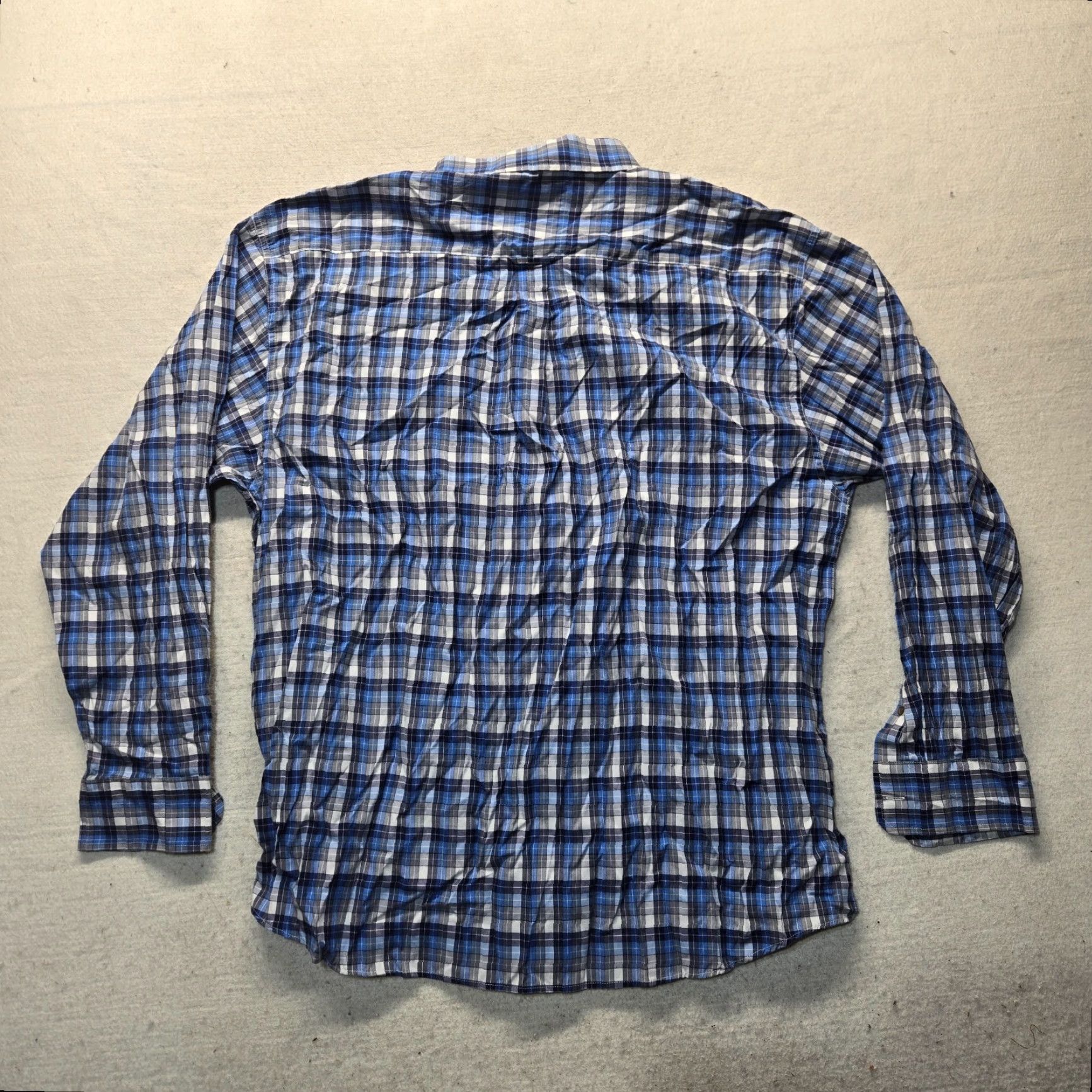 Vintage Walnut Creek Shirt Blue White Plaid Button Collar 2XL Womens Regular Adult Cotton Blend Short Sleeve Button-Up Tee? Size XXL / US 16-18 / IT 52-54 - 7 Thumbnail